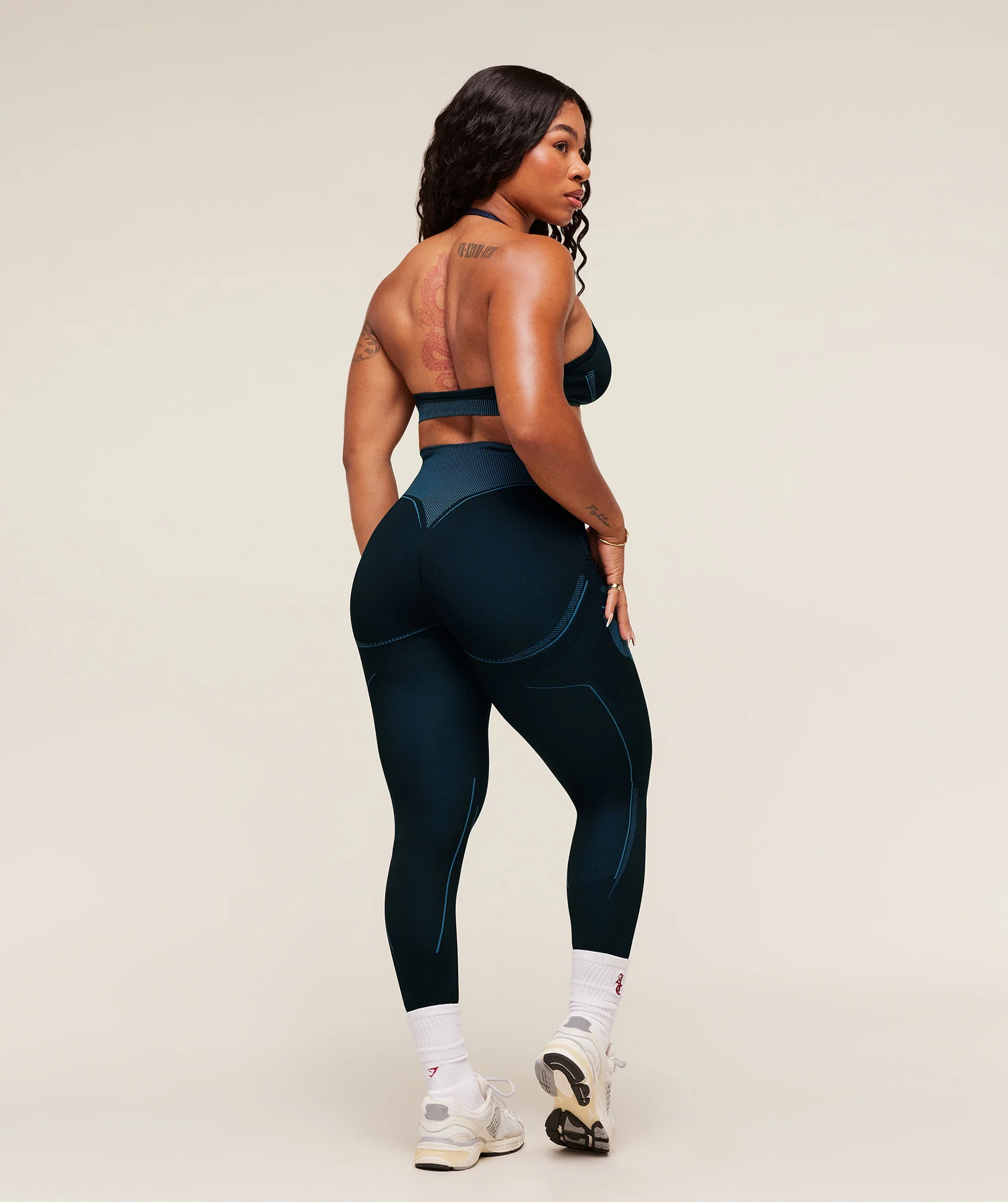 Gymshark x Analis Seamless Leggings - Midnight Blue/Lats Blue - Image 4
