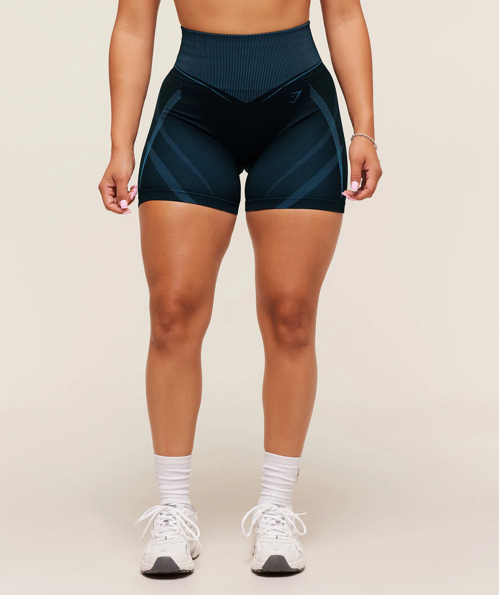 Gymshark x Analis Seamless Shorts - Midnight Blue/Lats Blue