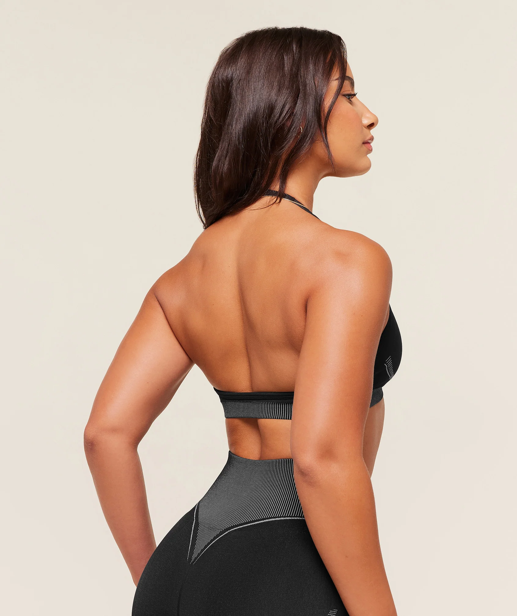 Gymshark x Analis Seamless Sports Bra - Black/Silver Grey - Image 2