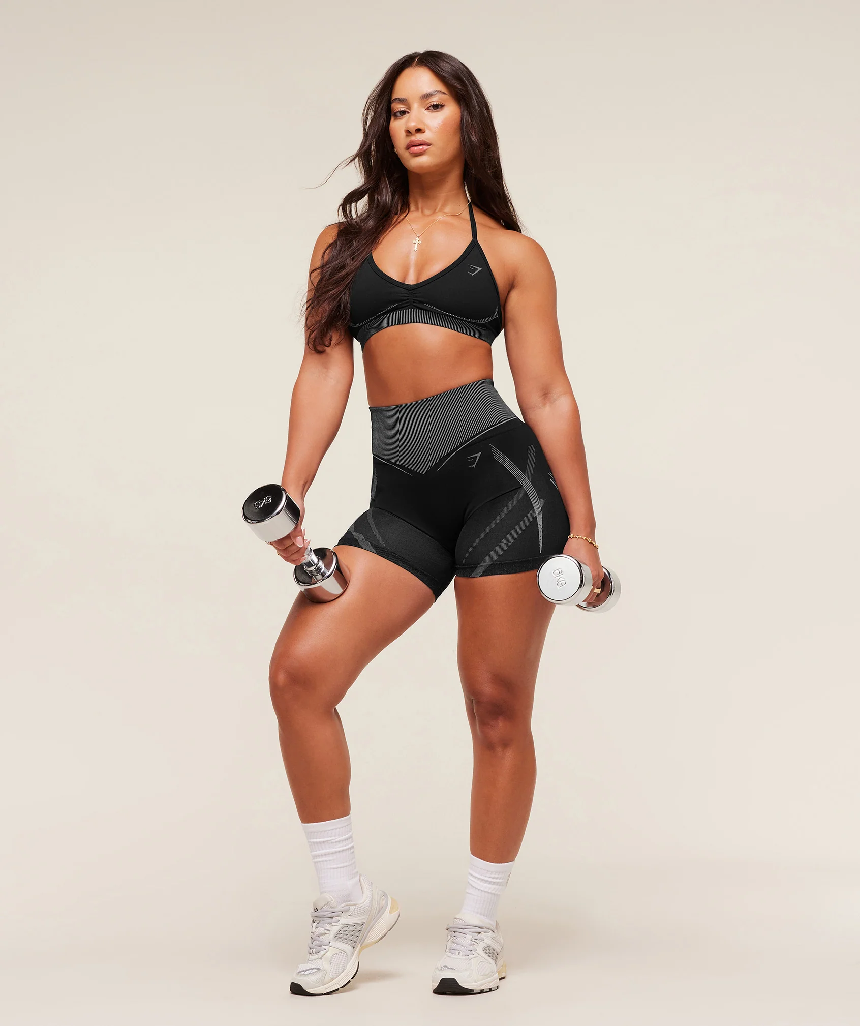 Gymshark x Analis Seamless Sports Bra - Black/Silver Grey - Image 5