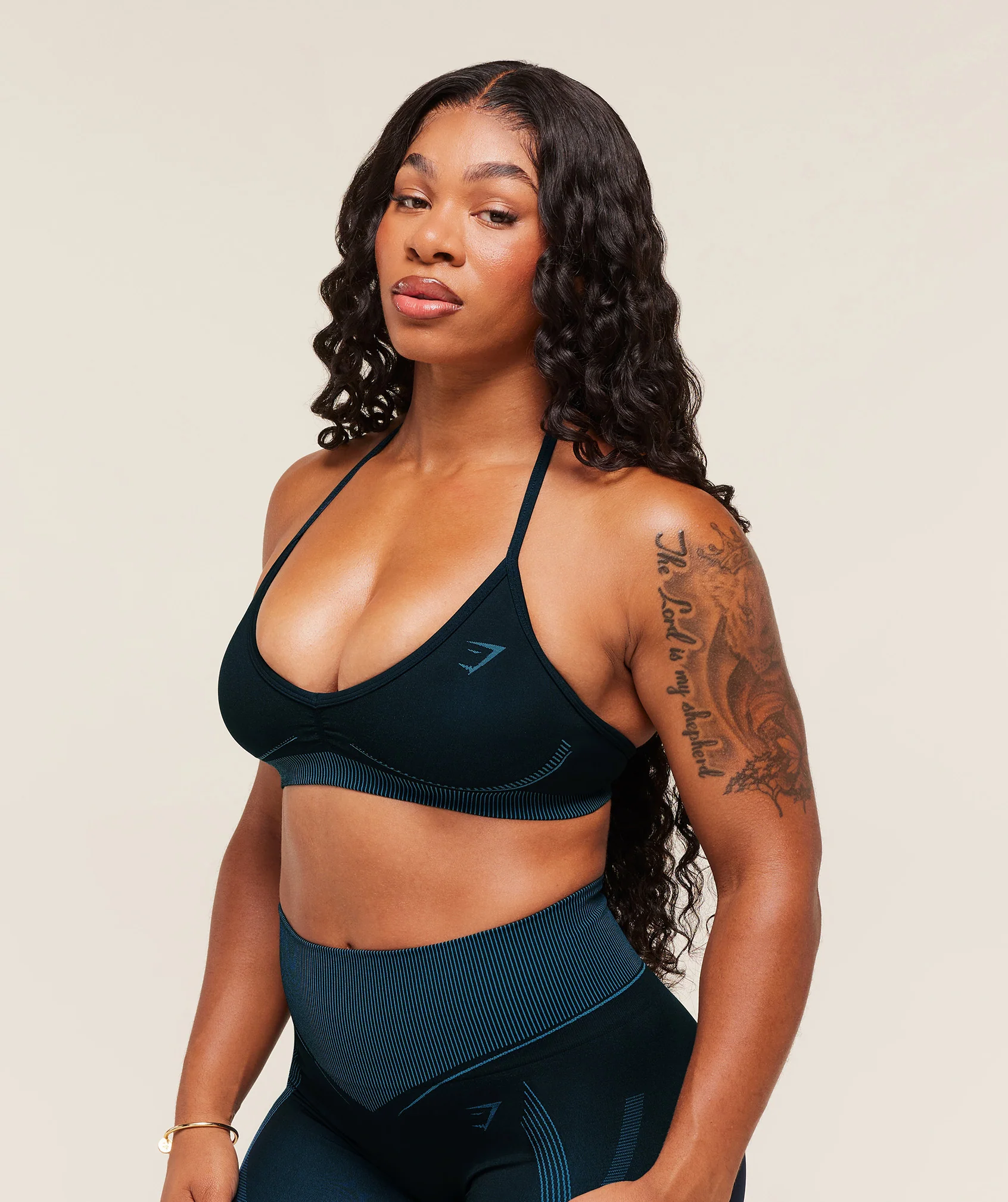 Gymshark x Analis Seamless Sports Bra - Midnight Blue/Lats Blue - Image 3