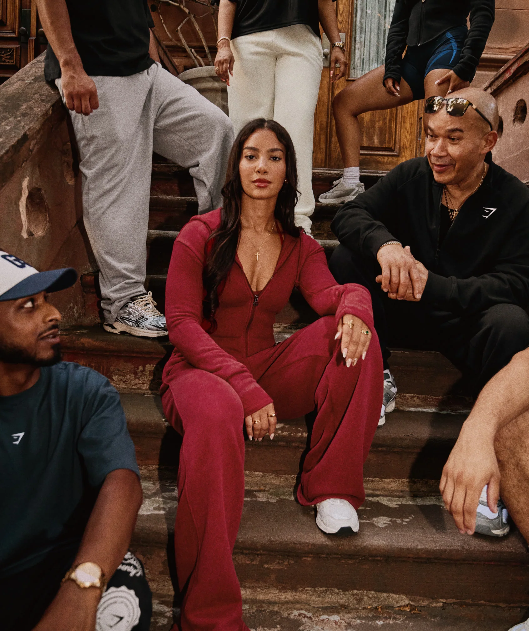 Gymshark x Analis Tracksuit Pants - Reps Red/Wash - Image 2