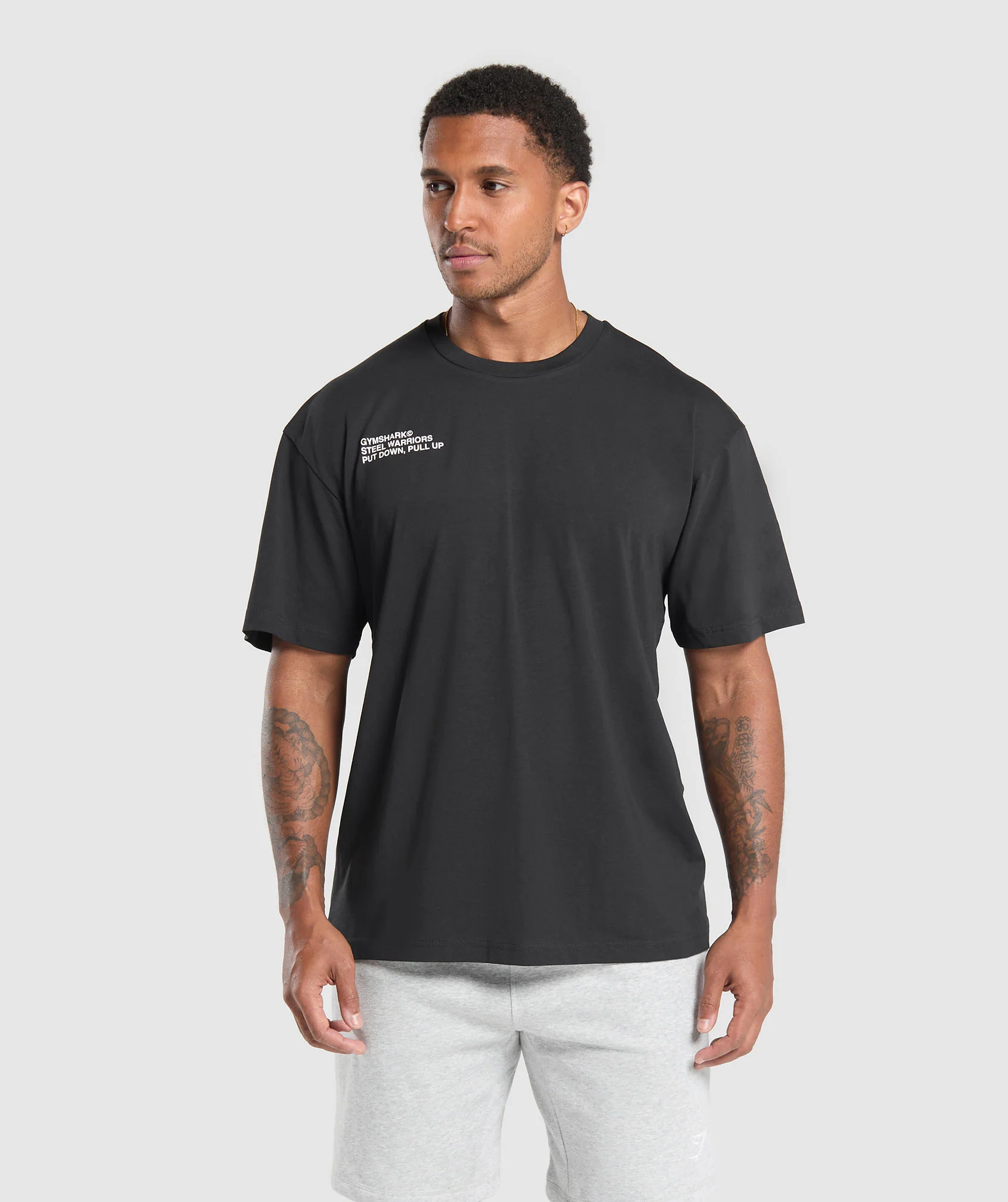 Gymshark x Steel Warriors Graphic Tee - Black - Image 2