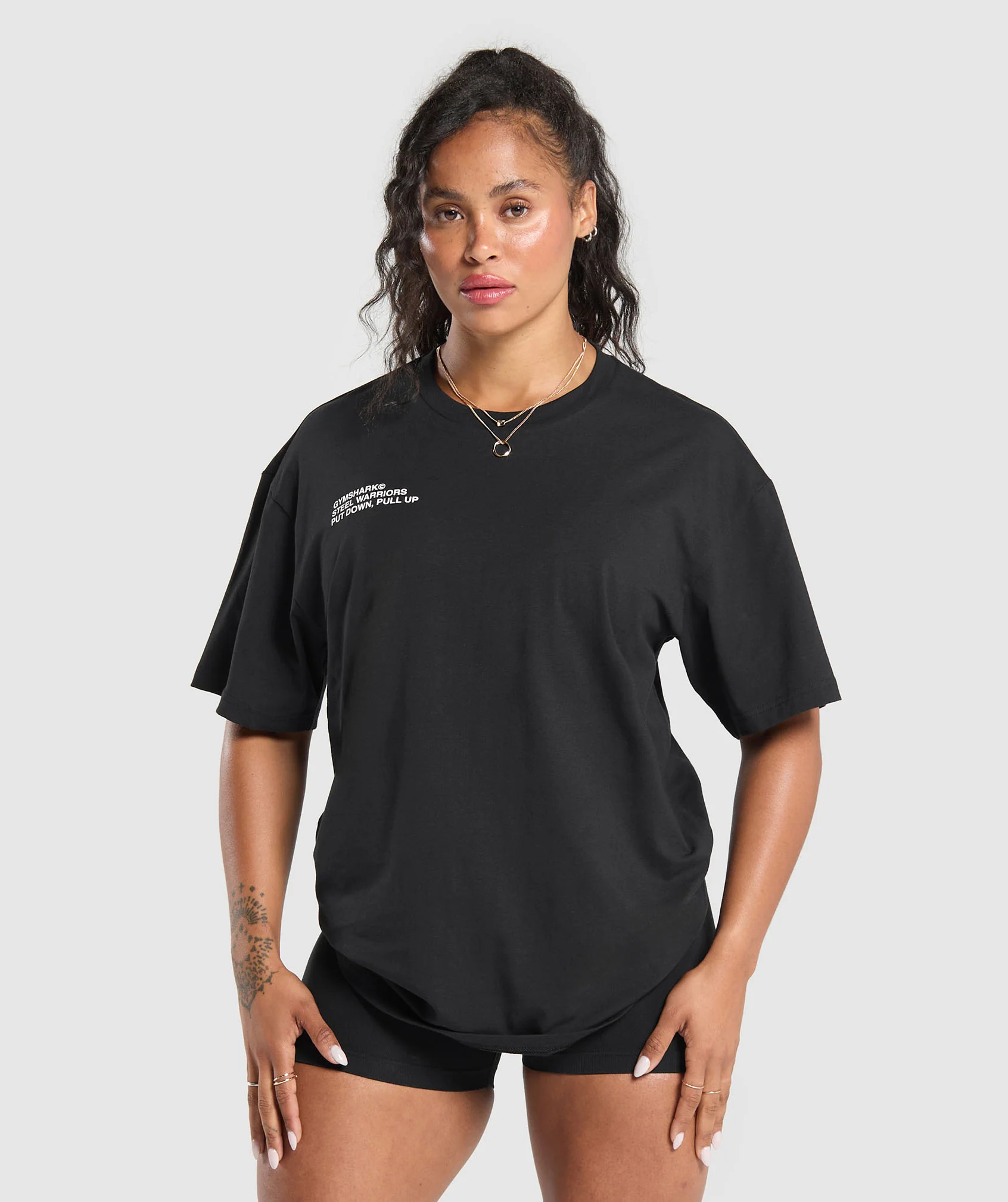 Gymshark x Steel Warriors Graphic Tee - Black - Image 8