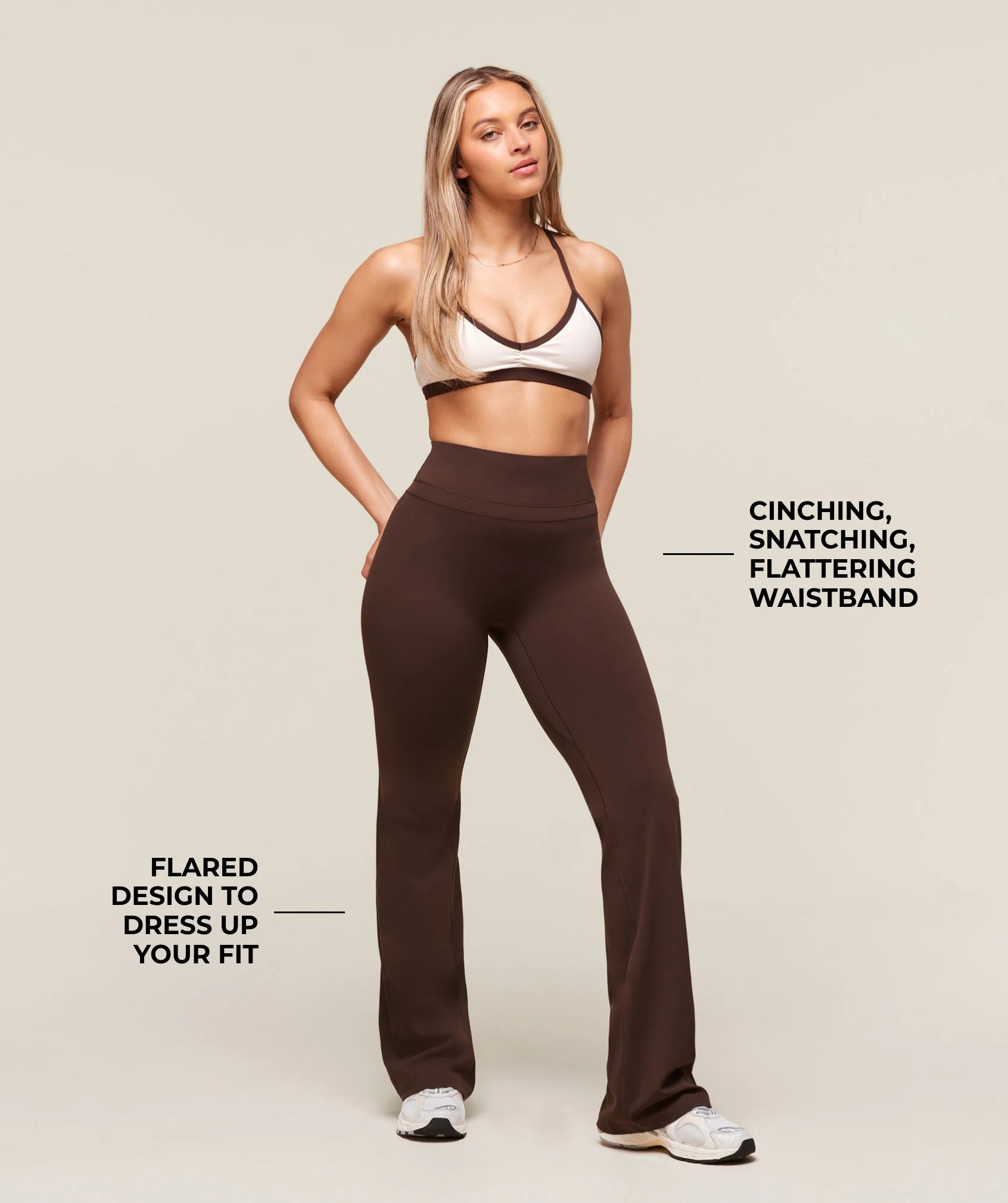 Gymshark Whitney Regular Flared Legging - Depth Brown - Image 4
