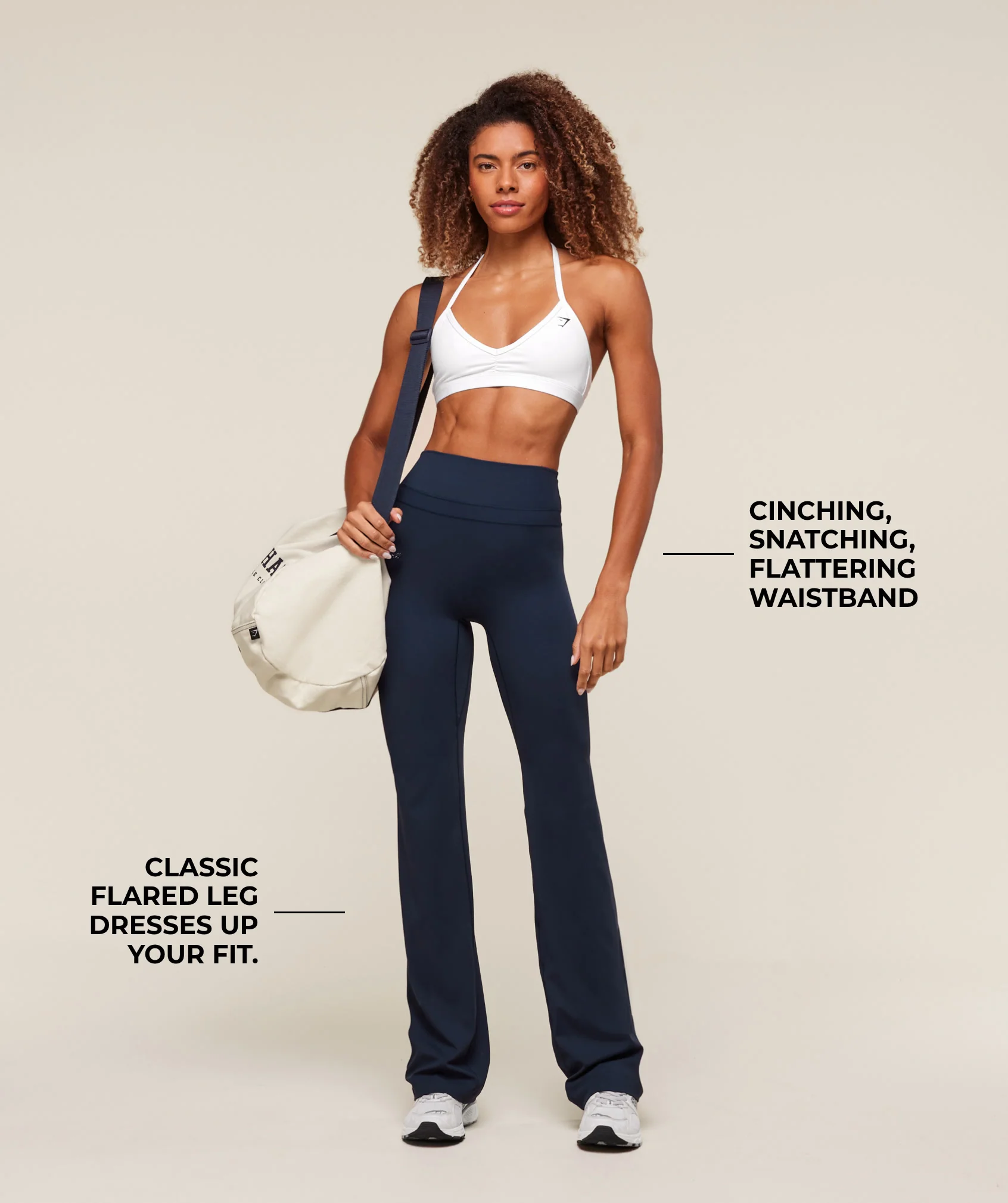 Gymshark Whitney Tall Flared Legging - Navy - Image 3