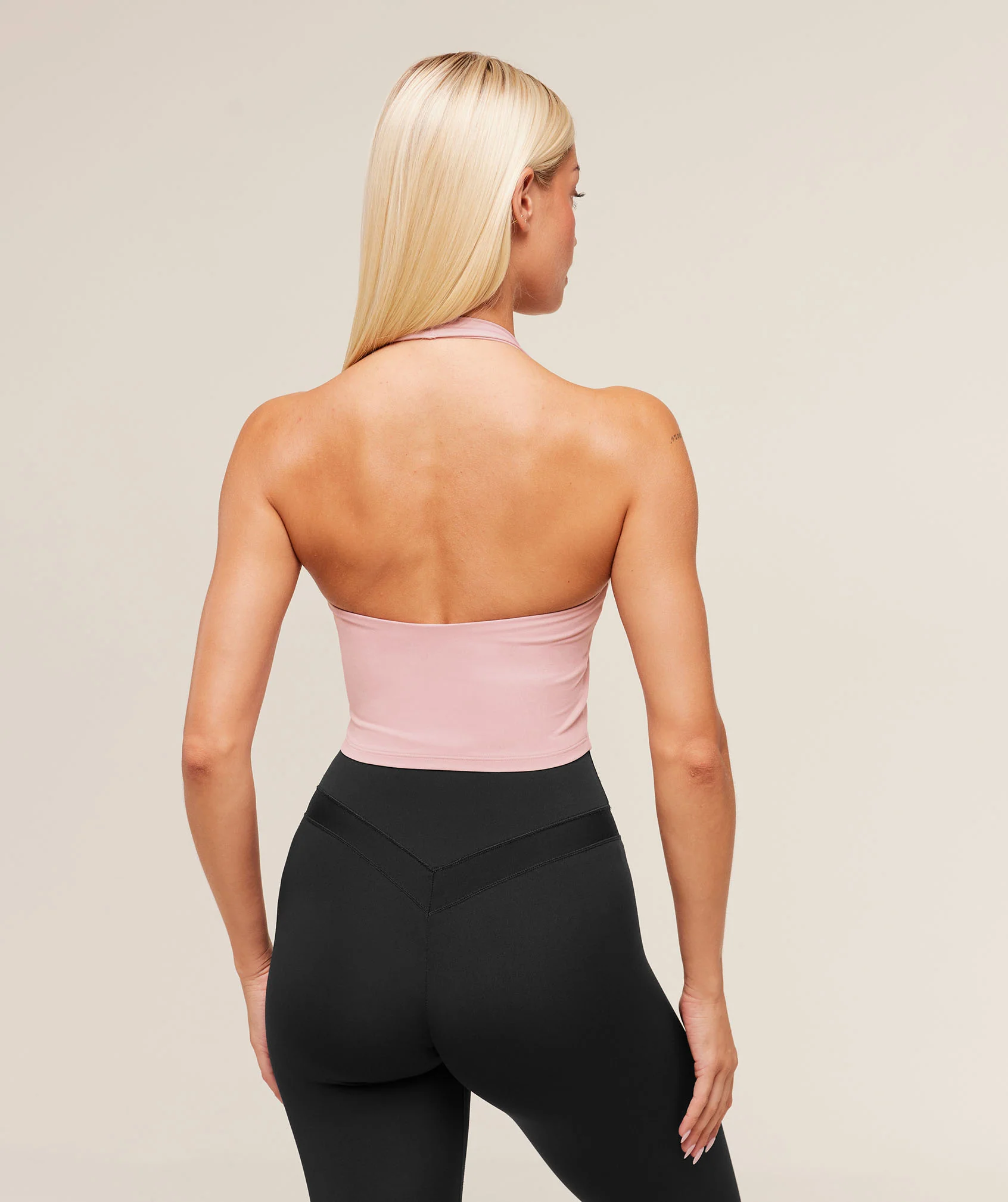 Gymshark Halter Neck Cami with Shelf - Cloud Pink - Image 4