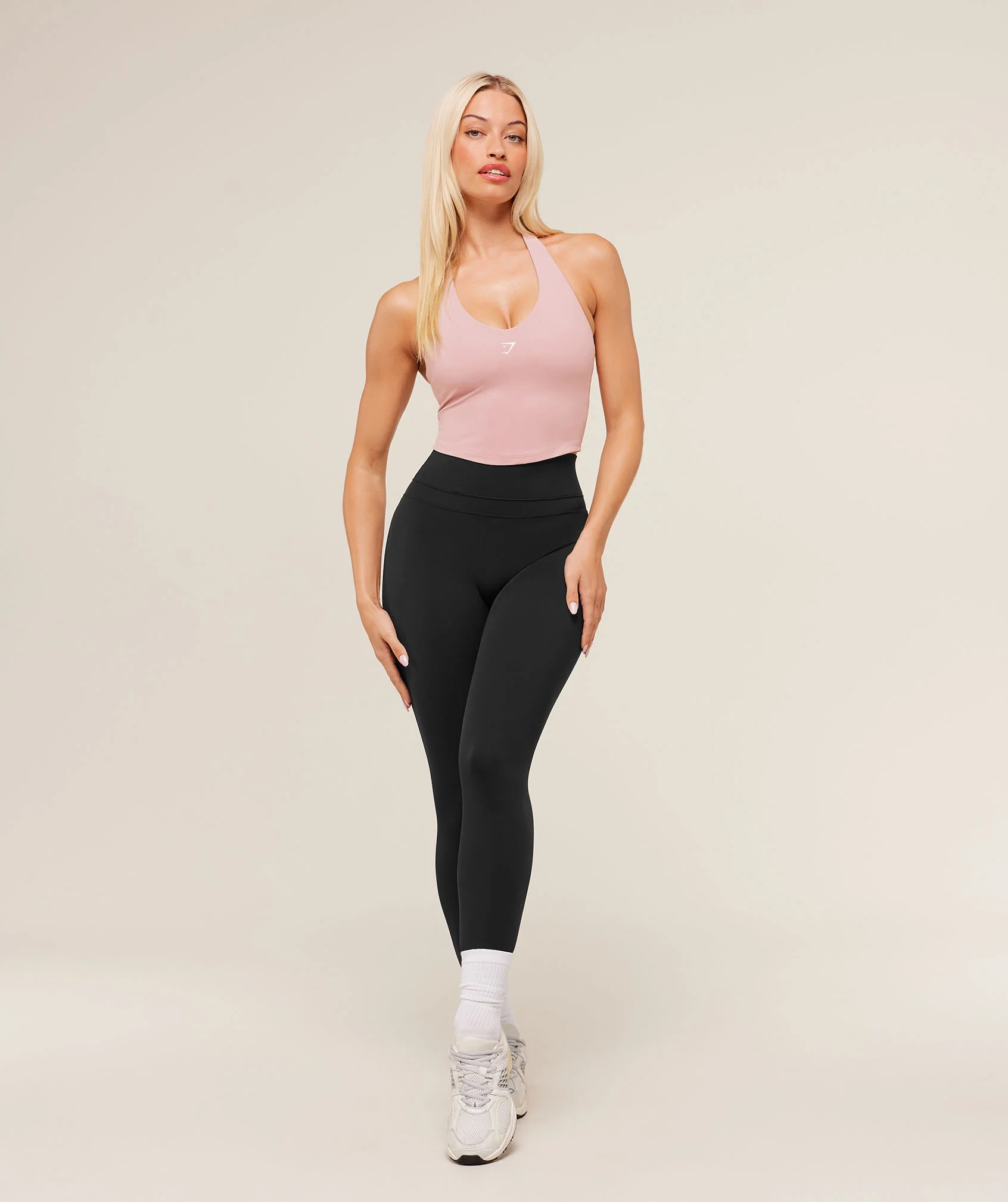 Gymshark Halter Neck Cami with Shelf - Cloud Pink - Image 6