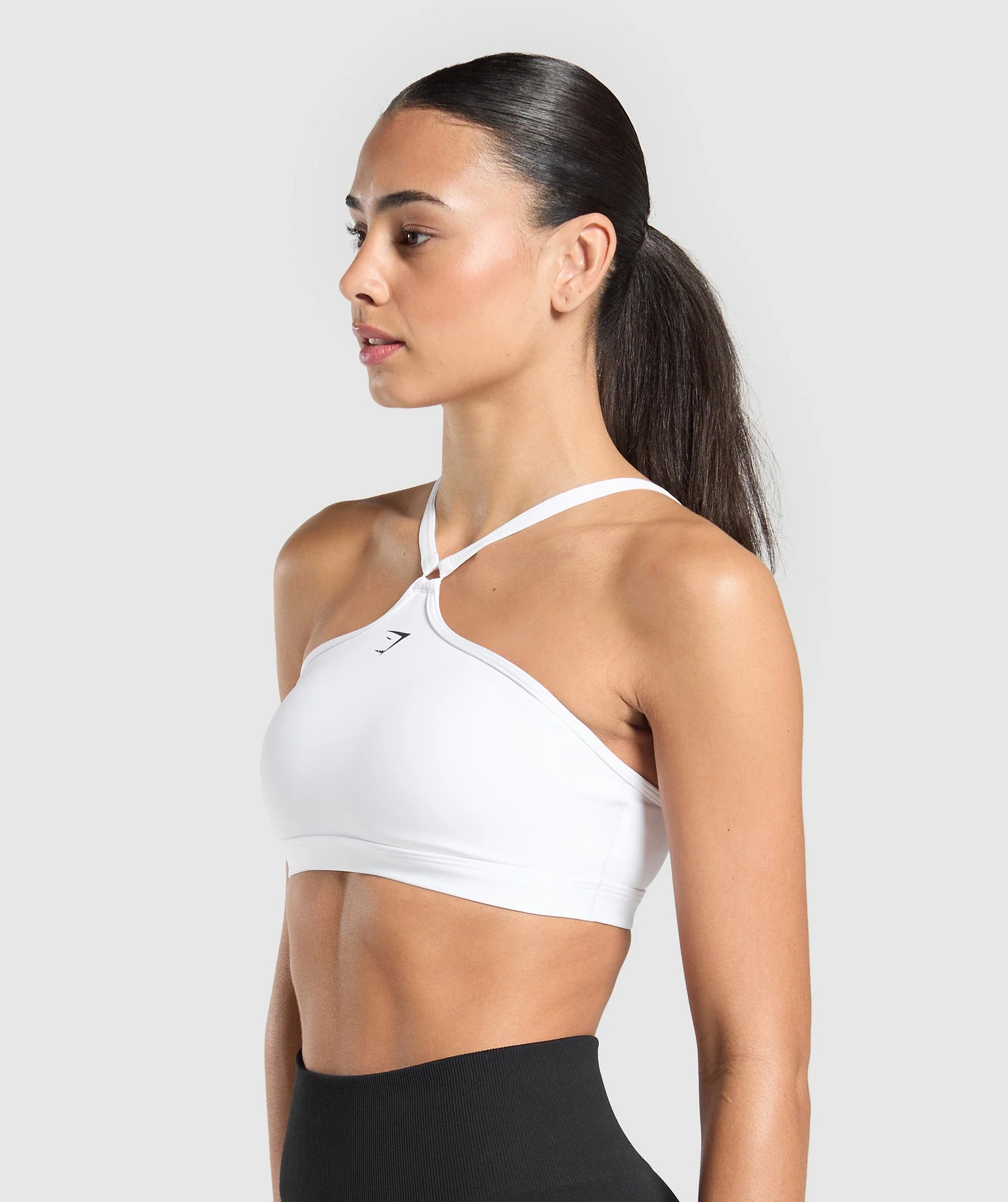 Gymshark Halter Neck Sports Bra - White - Image 3