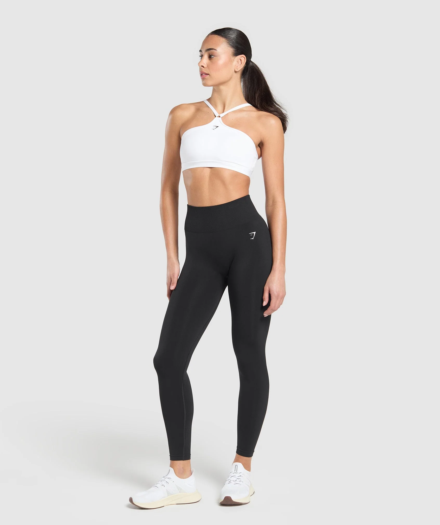 Gymshark Halter Neck Sports Bra - White - Image 5