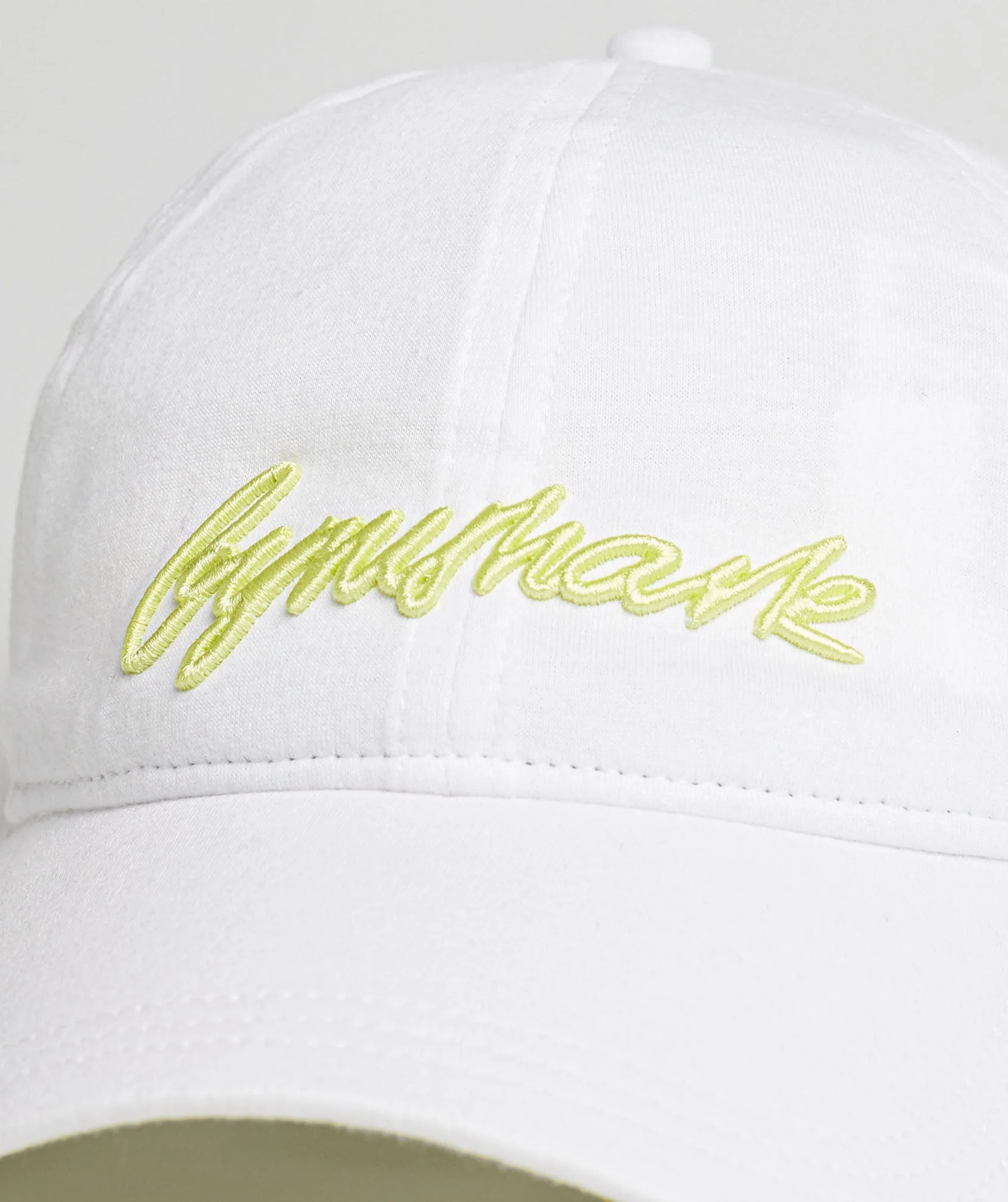 Gymshark Handwriting Baseball Cap - White/Firefly Green - Image 2