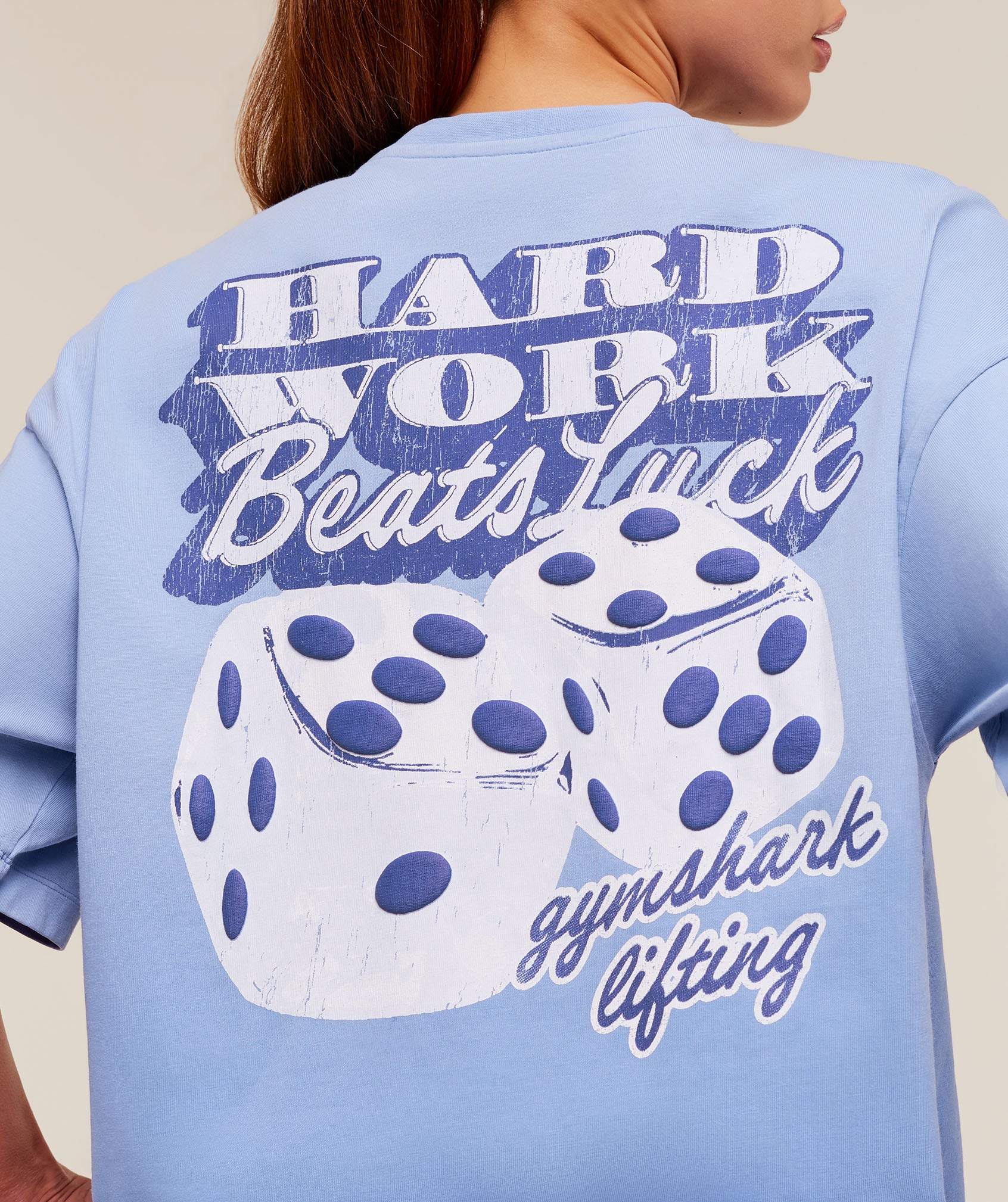 Gymshark Hard Work Dice Graphic Short Sleeve T-Shirt - Steady Purple/Wash - Image 6
