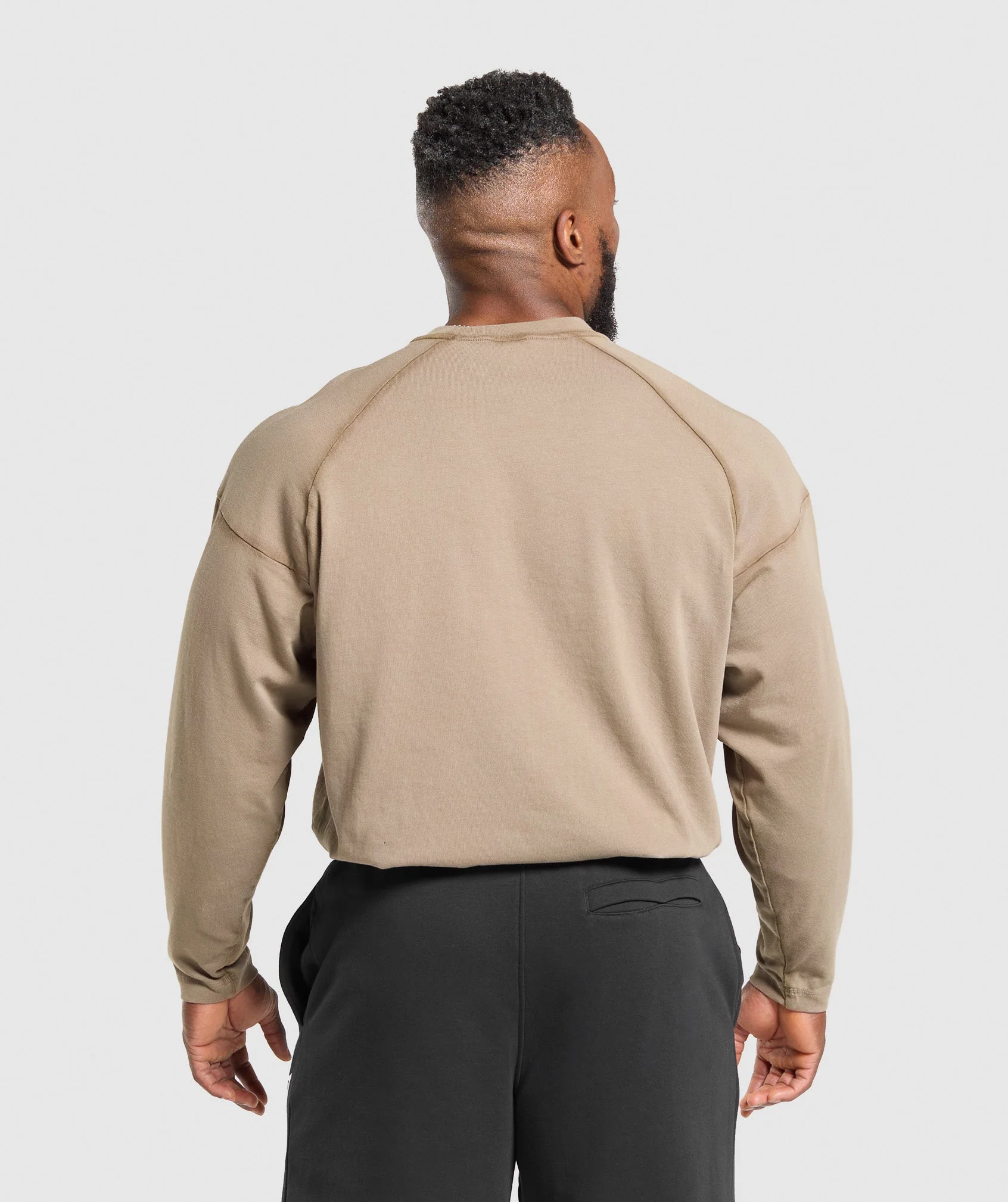 Gymshark Heavyweight Long Sleeve T-Shirt - Lifestyle Brown - Image 2