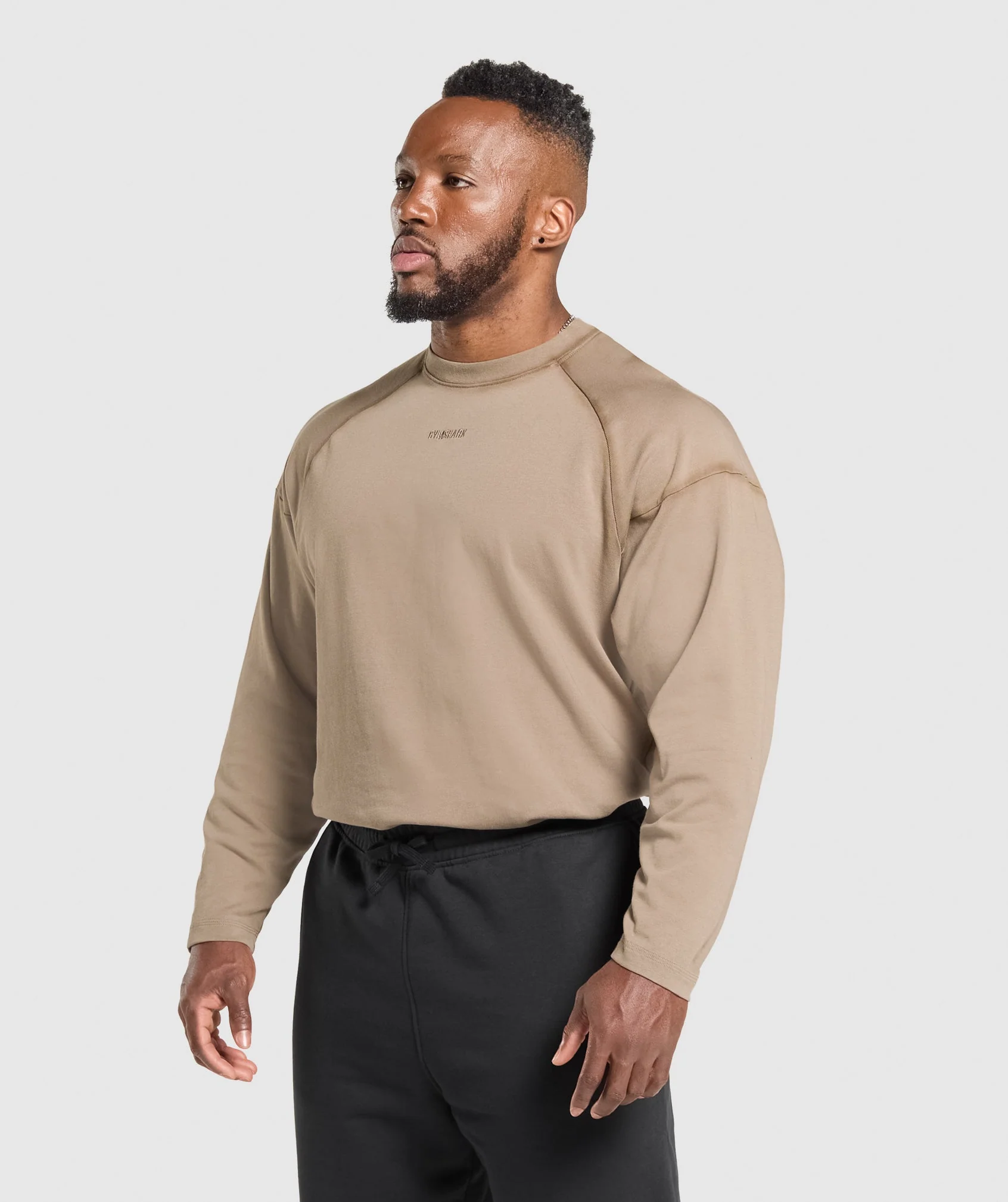 Gymshark Heavyweight Long Sleeve T-Shirt - Lifestyle Brown - Image 3