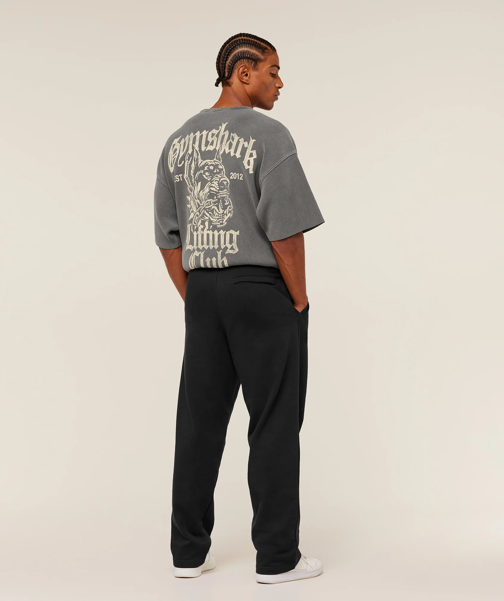 Gymshark Heavyweight Textured Graphic T-Shirt - Dark Grey - Image 4