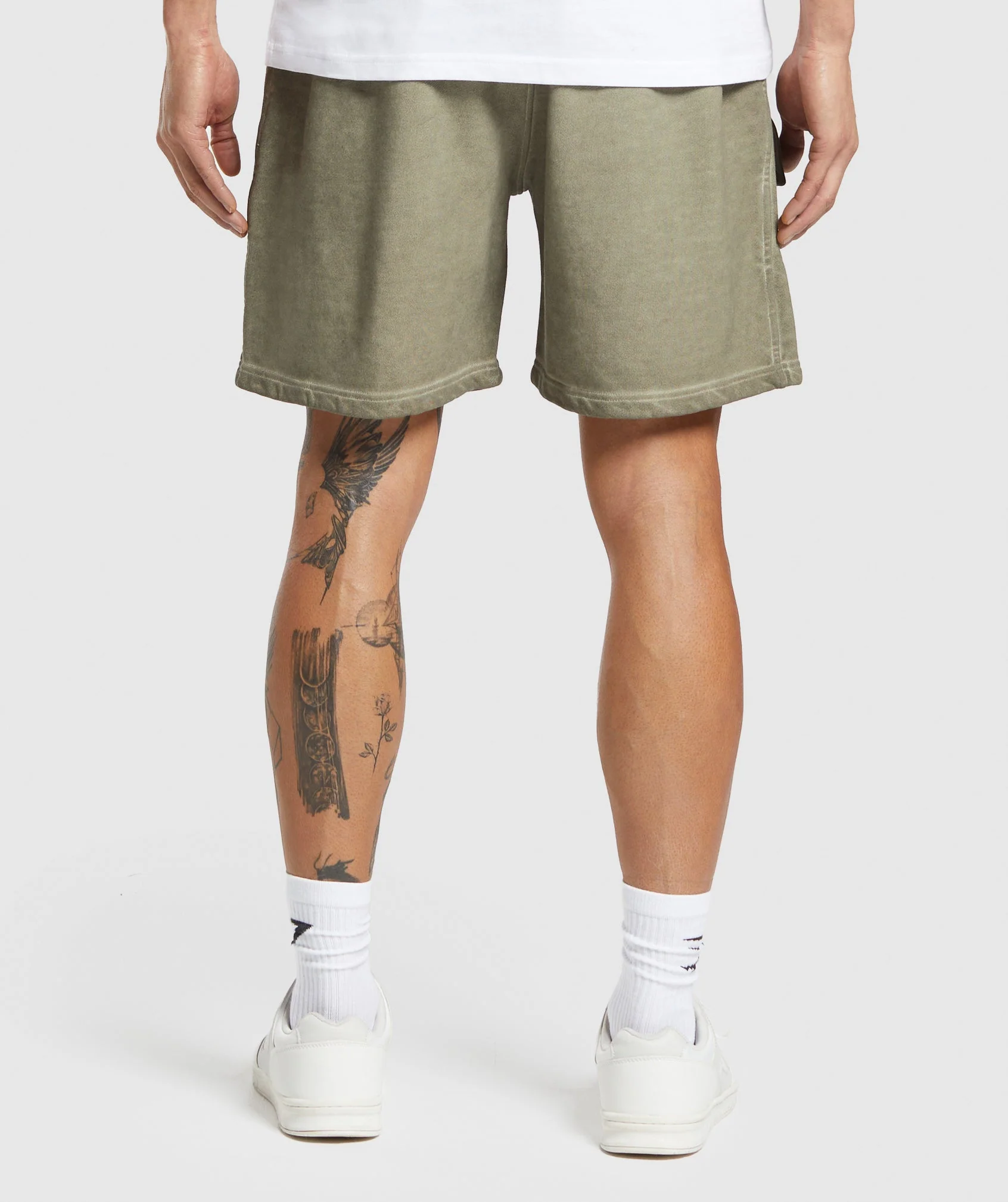 Gymshark Heavyweight Washed Cargo Shorts - Utility Green - Image 2