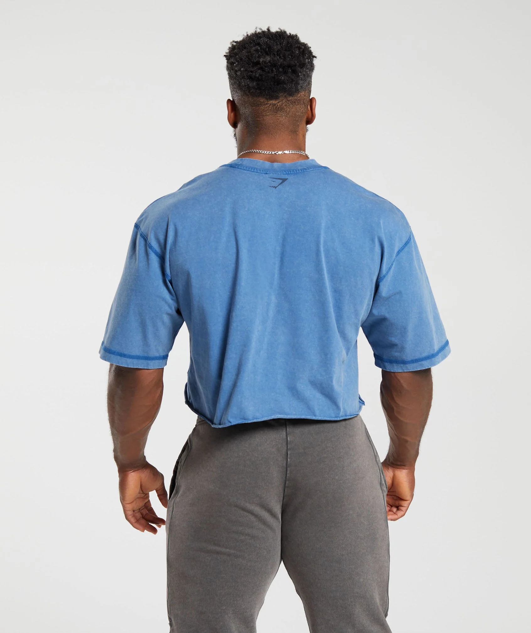 Gymshark Heritage Washed Crop T-Shirt - Vintage Blue - Image 2