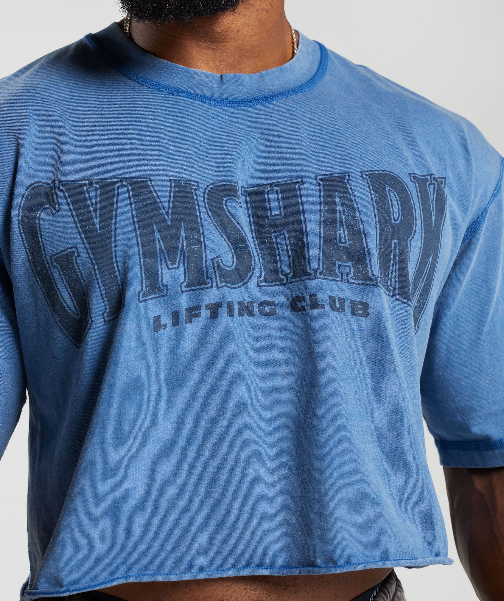 Gymshark Heritage Washed Crop T-Shirt - Vintage Blue - Image 6