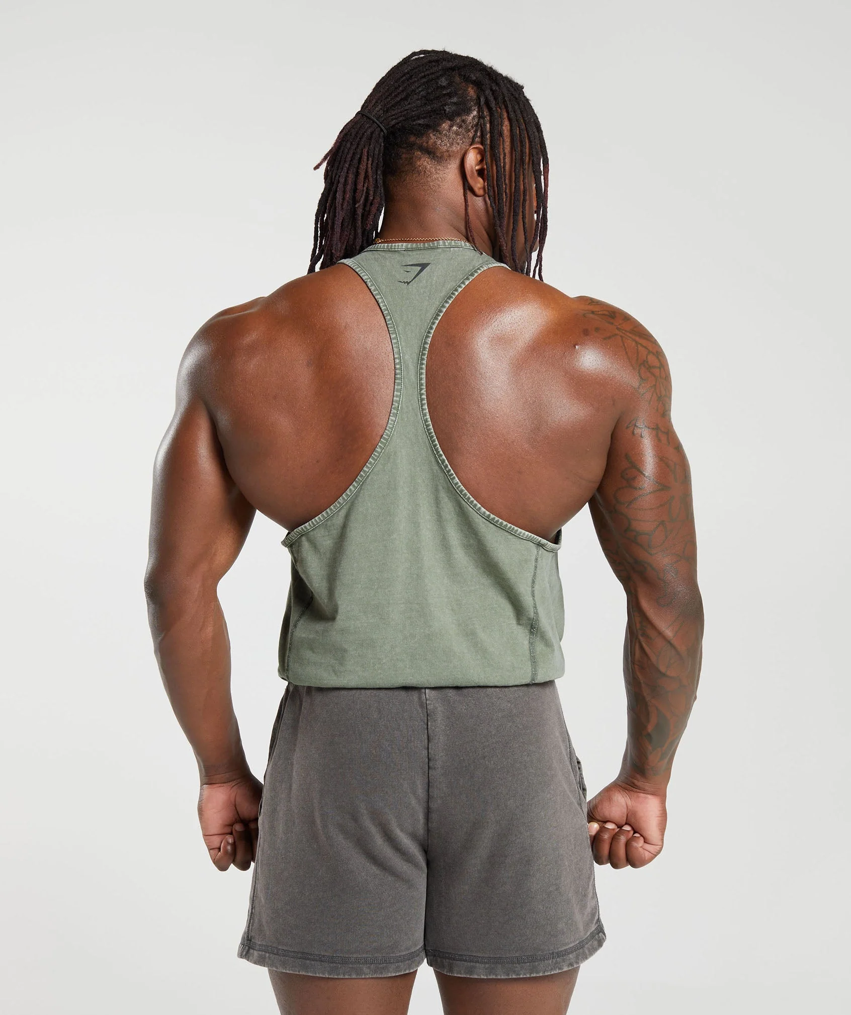 Gymshark Heritage Washed Stringer - Dusk Green - Image 2