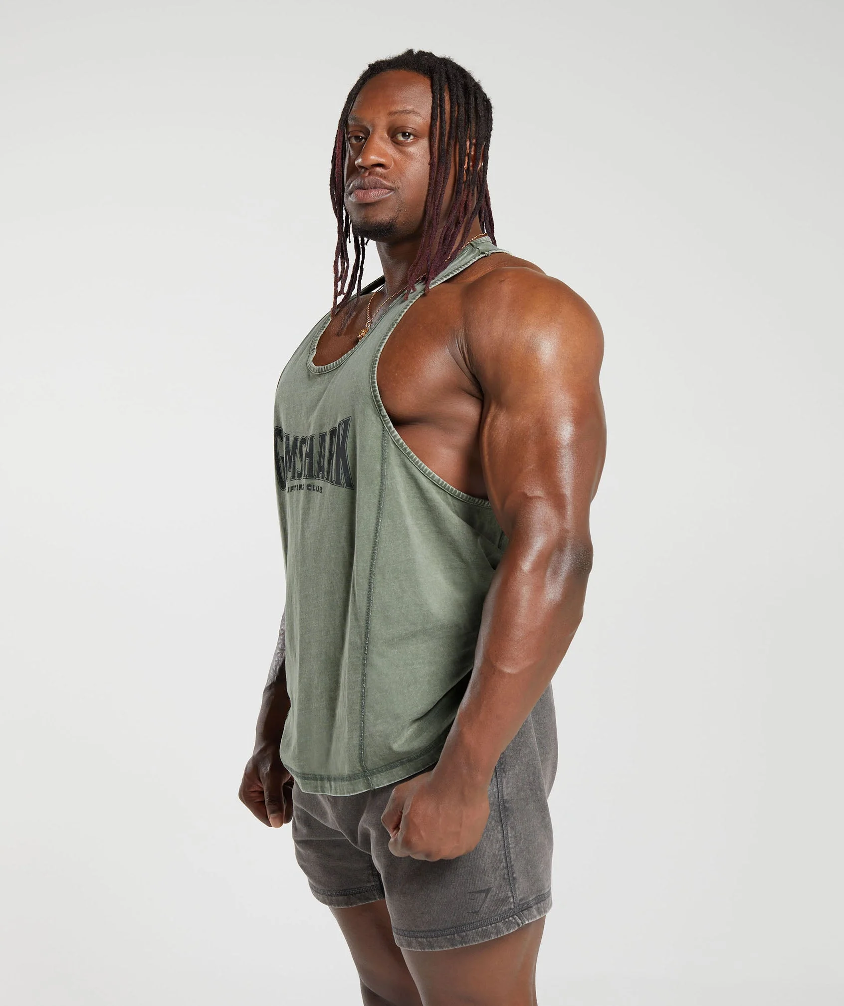 Gymshark Heritage Washed Stringer - Dusk Green - Image 3