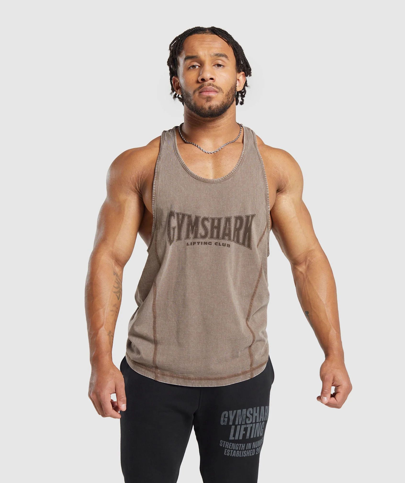 Gymshark Heritage Washed Stringer - Penny Brown