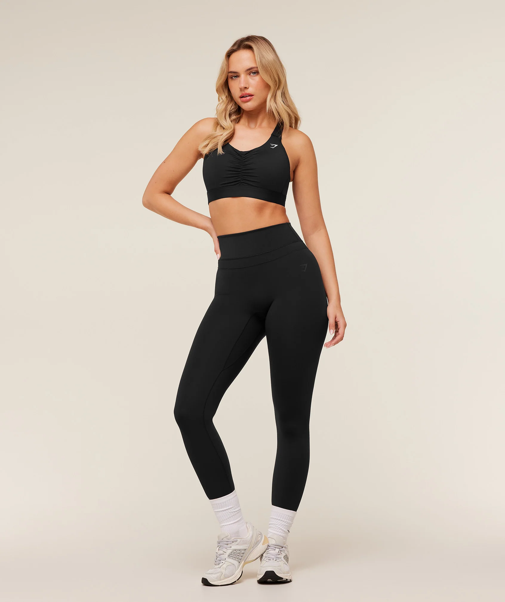 Gymshark High Support Ruched Sports Bra - GS Black - Image 4