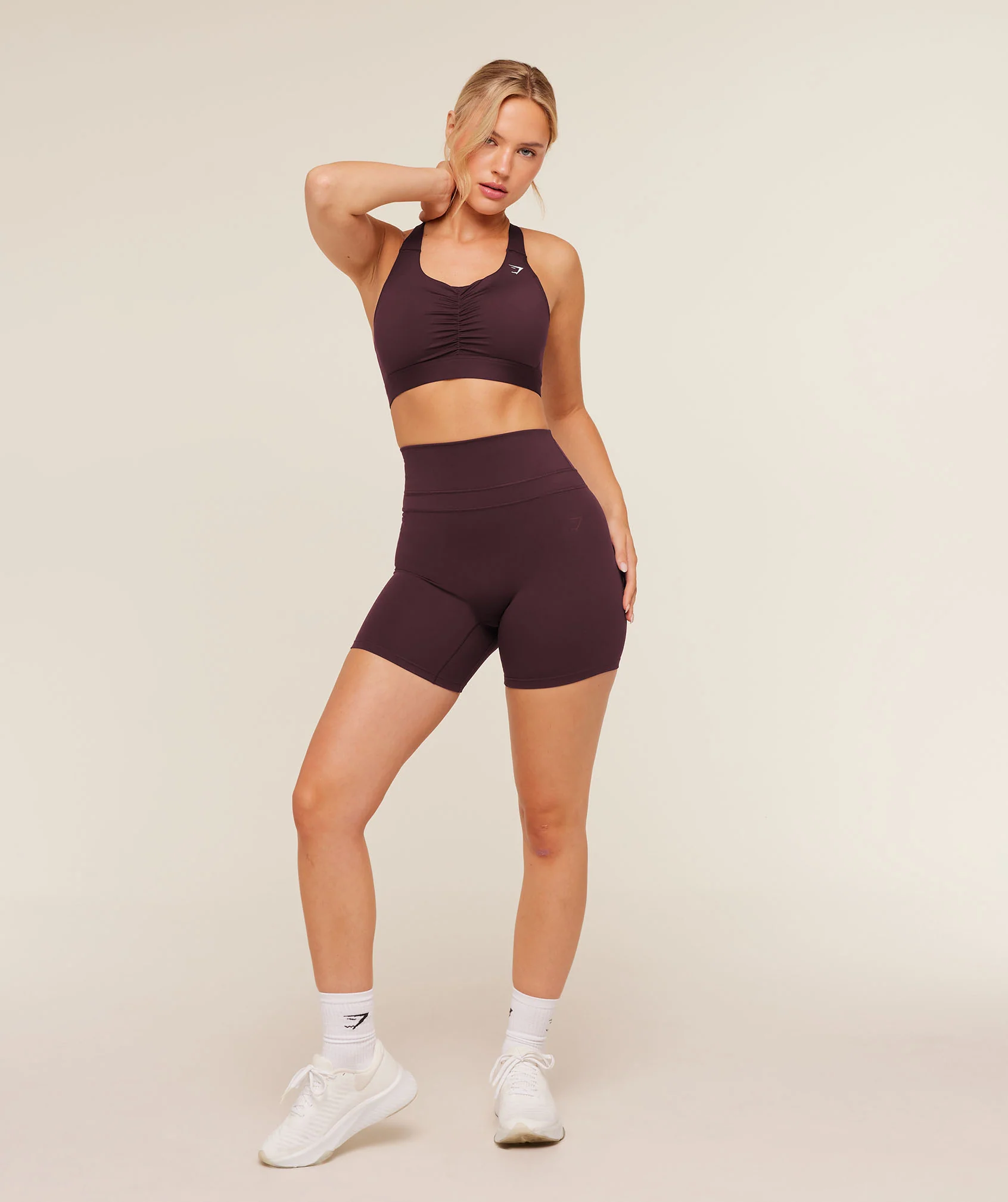 Gymshark High Support Ruched Sports Bra - Cherry Purple - Image 6