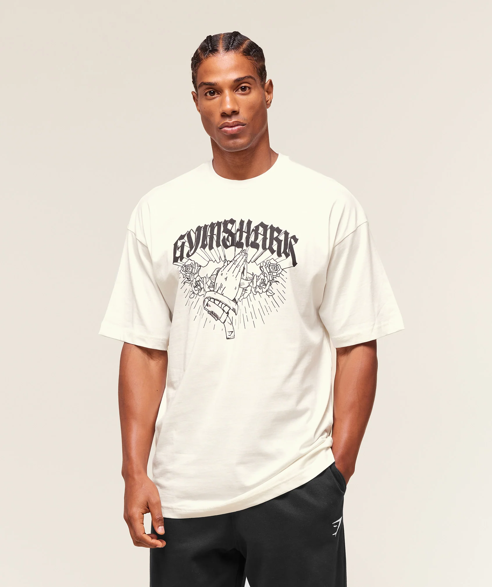 Gymshark Praying Hands T-Shirt - Soft White