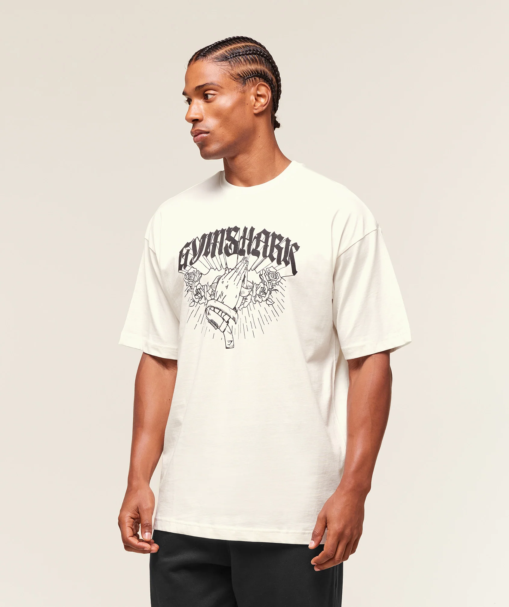Gymshark Praying Hands T-Shirt - Soft White - Image 3