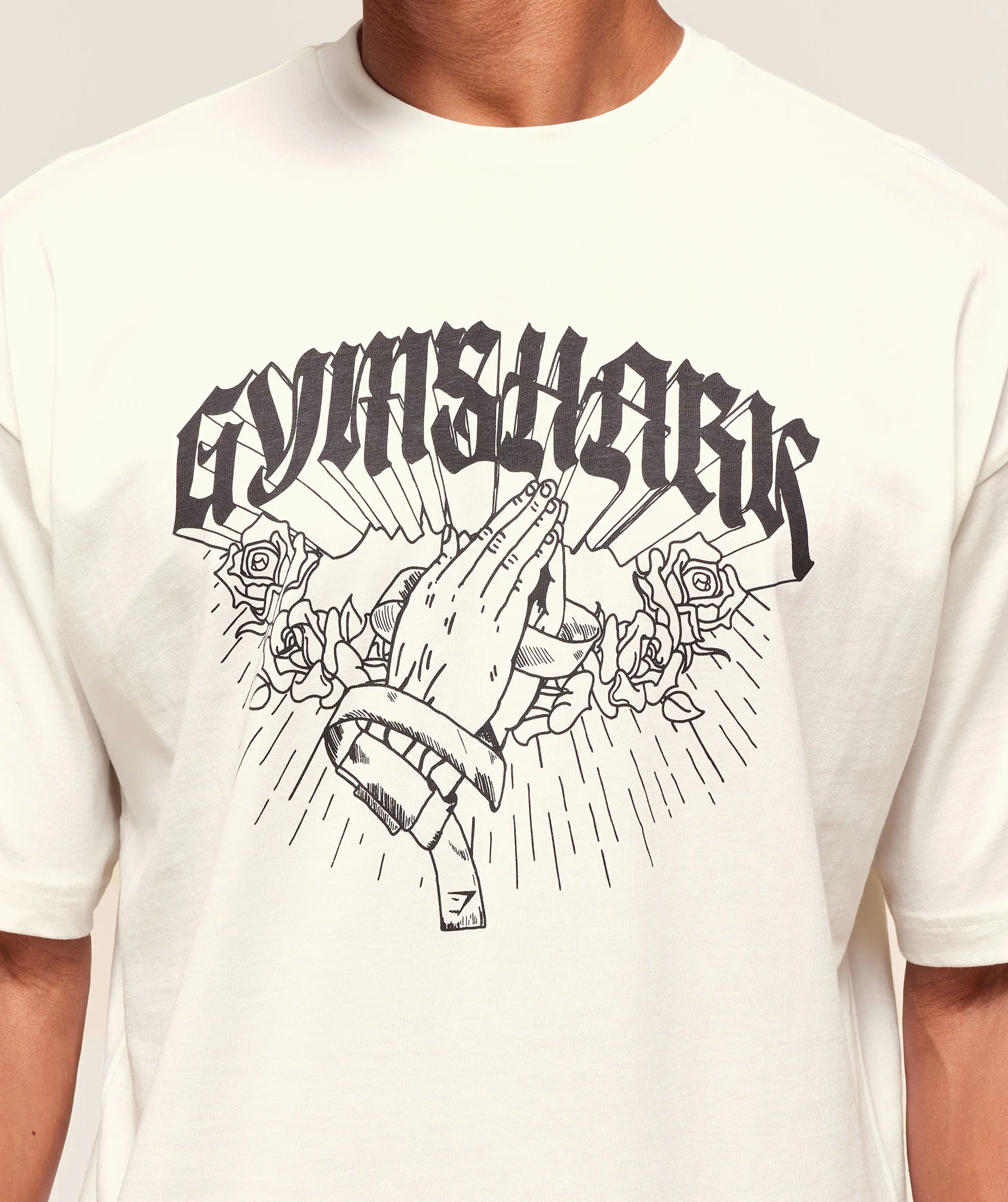 Gymshark Praying Hands T-Shirt - Soft White - Image 6