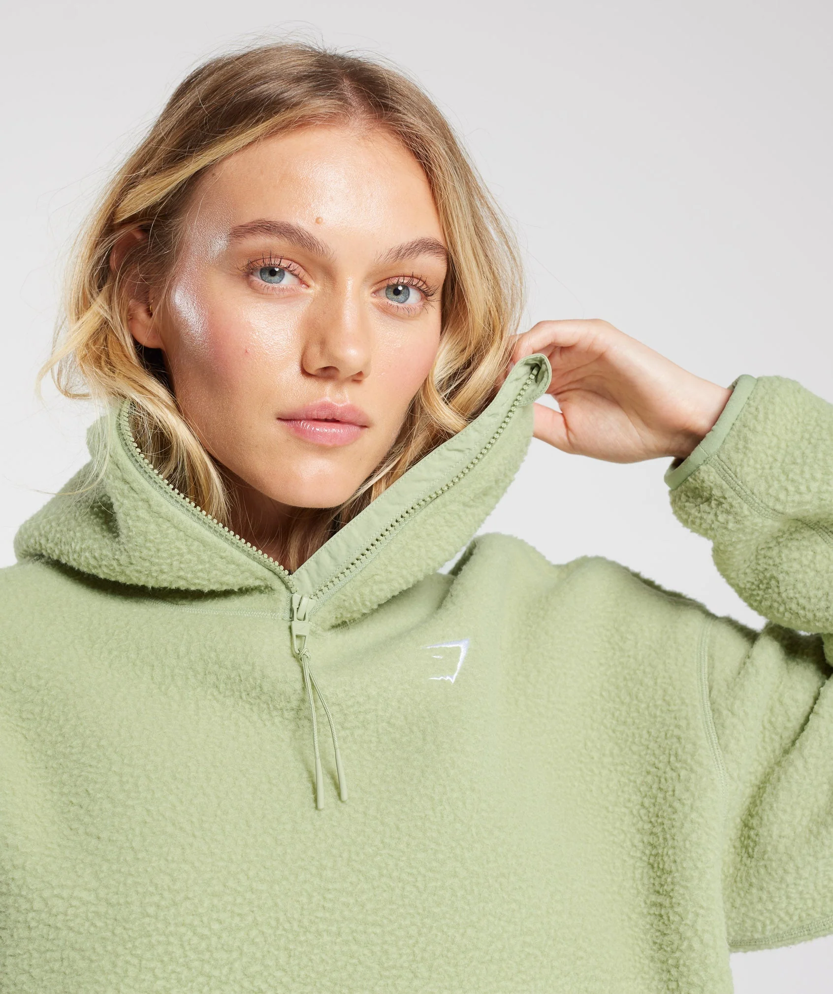 Gymshark Holt Textured Fleece - Light Sage Green - Image 6