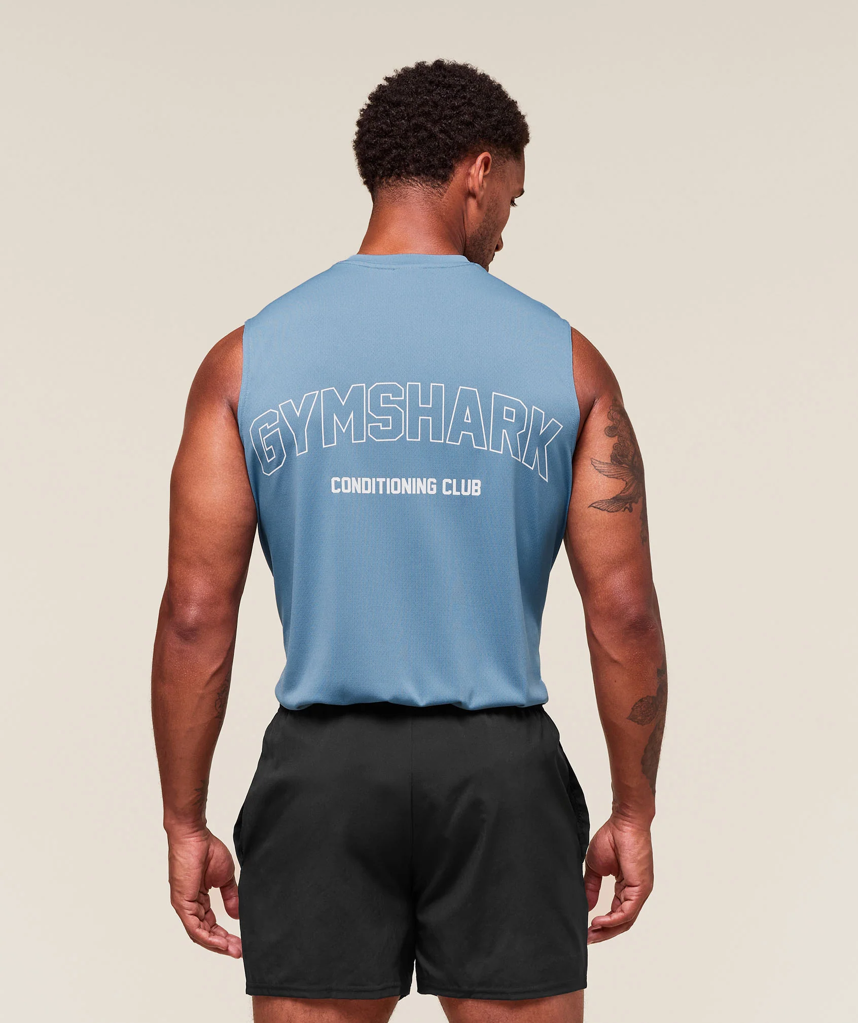 Gymshark Hybrid Athlete Cut Off Tank - Classic Blue