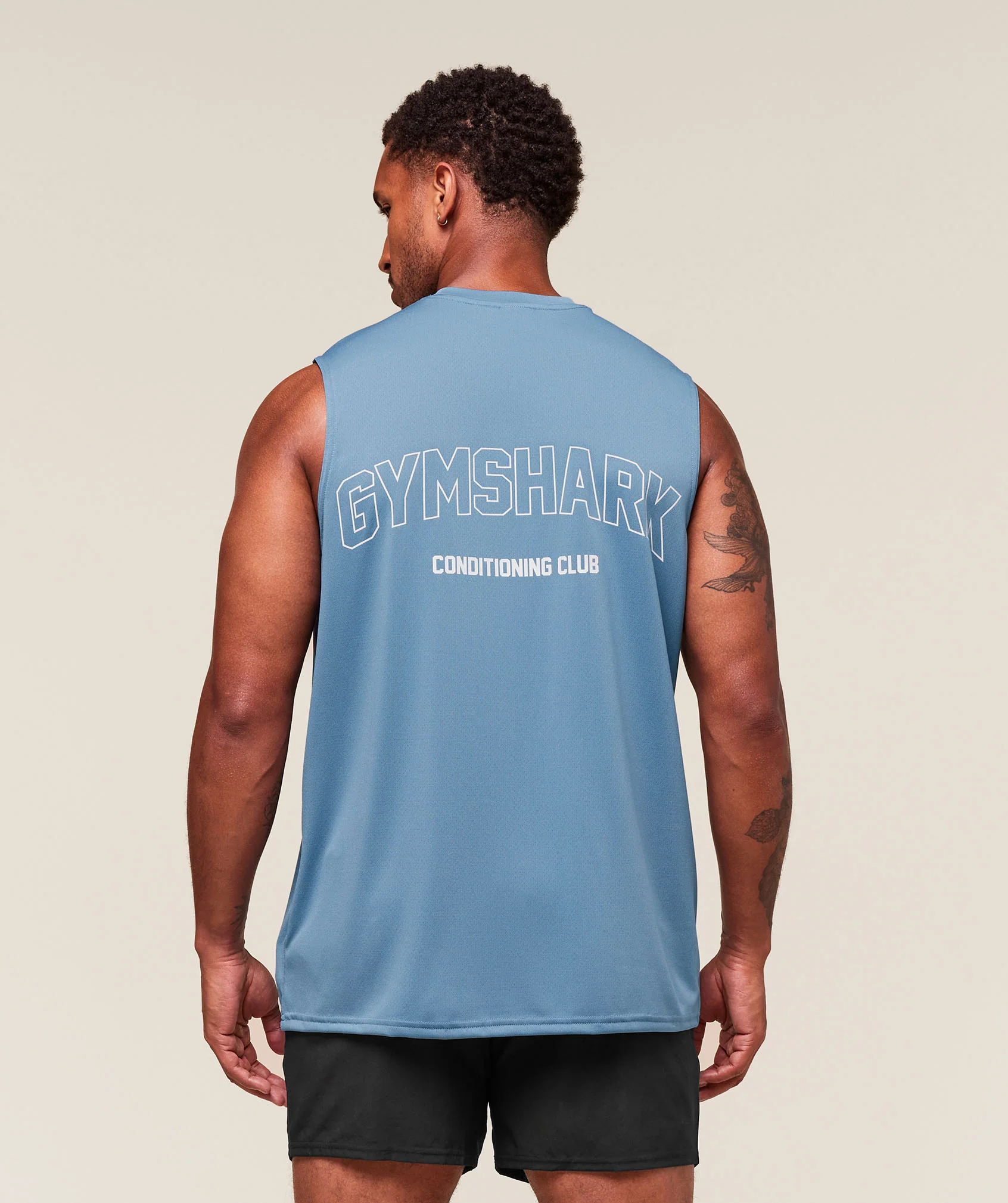 Gymshark Hybrid Athlete Cut Off Tank - Classic Blue - Image 6