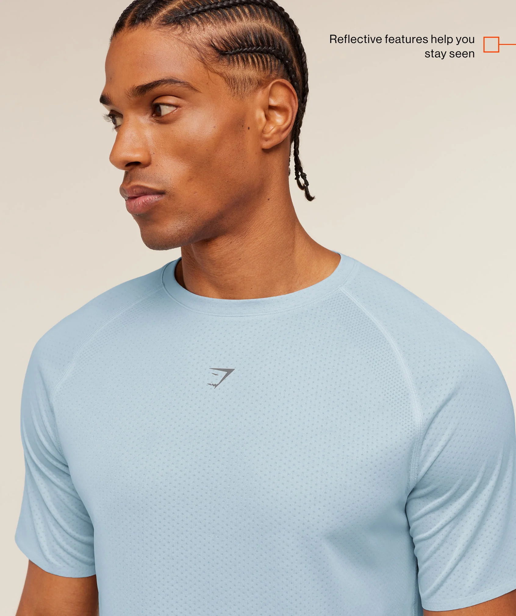 Gymshark Hybrid Engineered Jacquard T-Shirt - Chilled Blue - Image 2