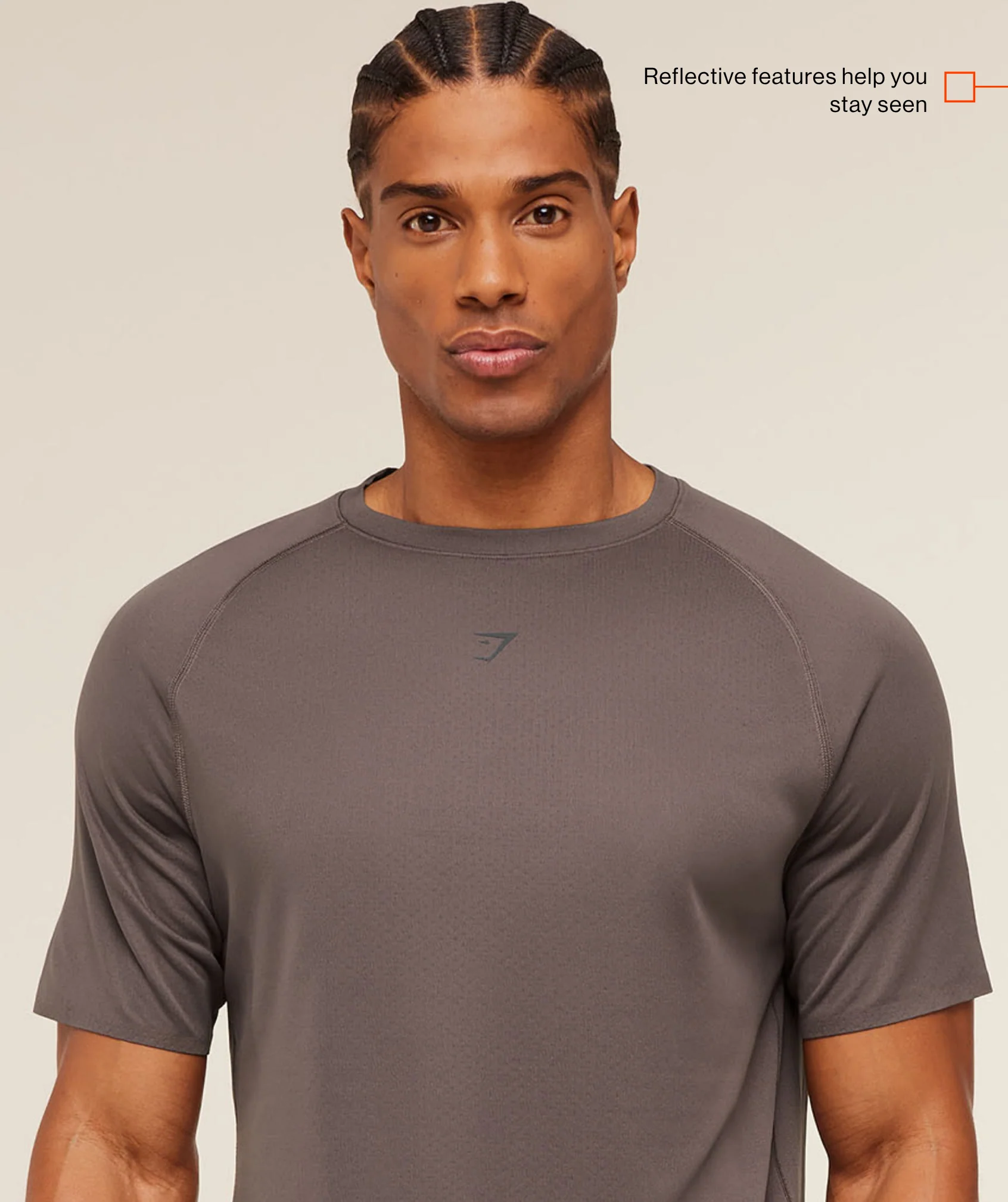 Gymshark Hybrid Engineered Jacquard T-Shirt - Cool Brown - Image 2