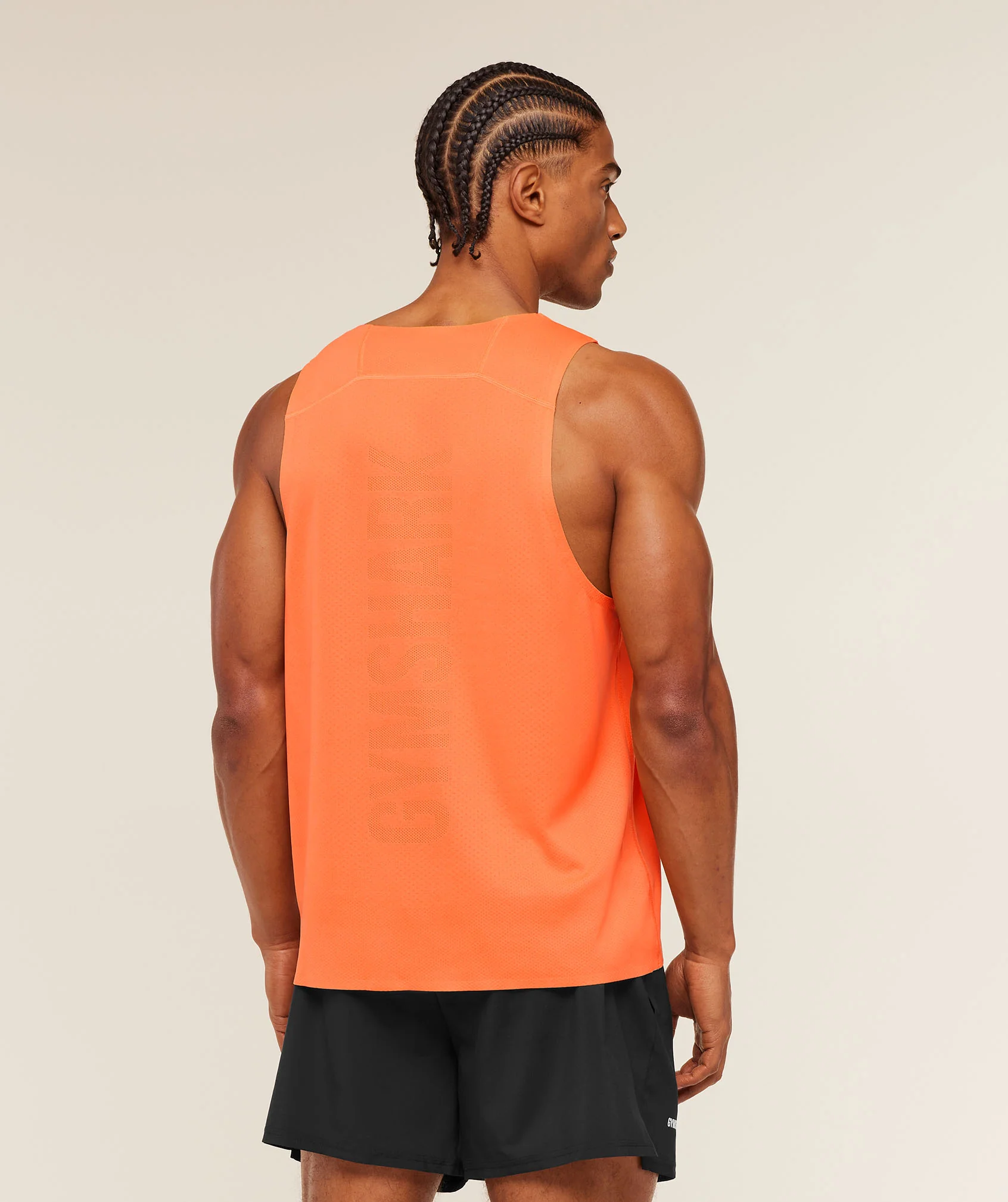 Gymshark Hybrid Engineered Jacquard Tank - Dayglow Peach - Image 2