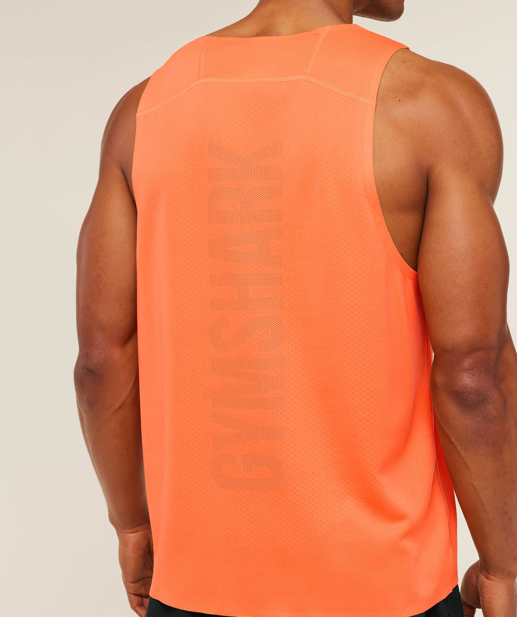 Gymshark Hybrid Engineered Jacquard Tank - Dayglow Peach - Image 5