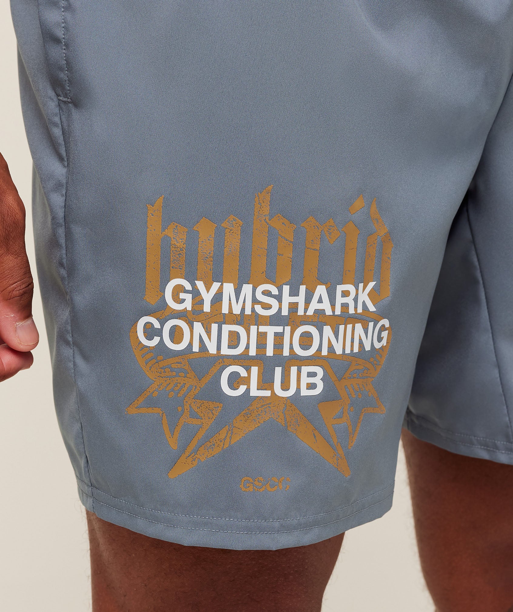 Gymshark Hybrid Graphic 7" Shorts - Iron Blue - Image 5