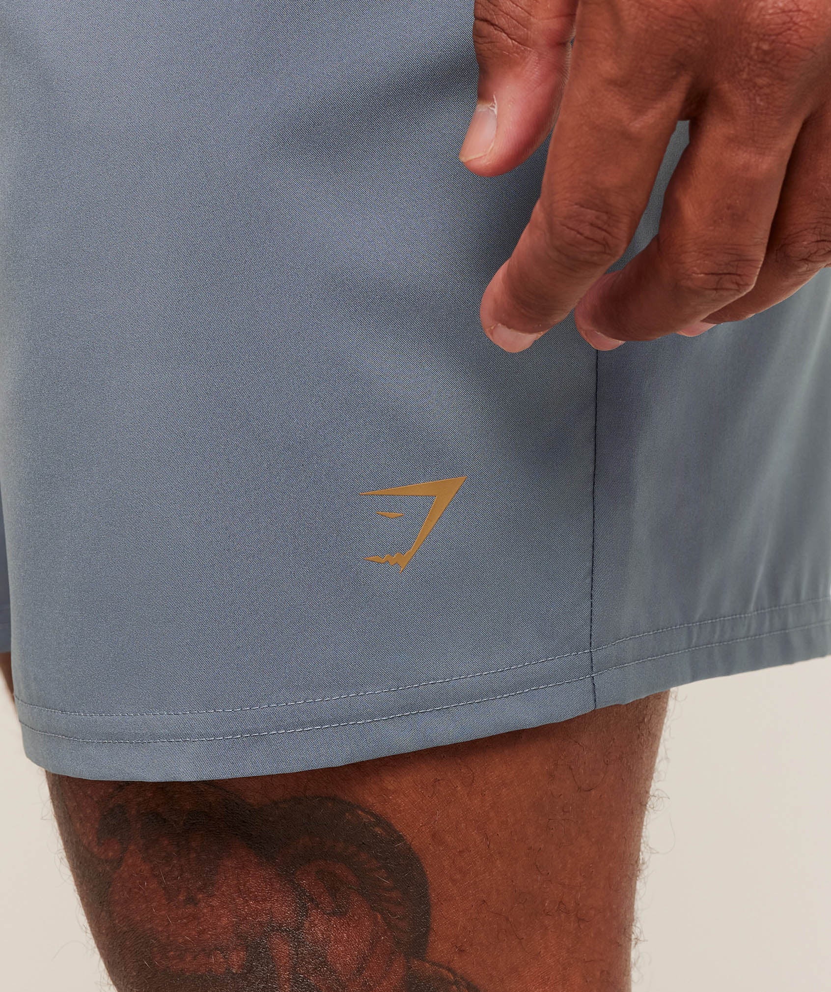 Gymshark Hybrid Graphic 7" Shorts - Iron Blue - Image 6