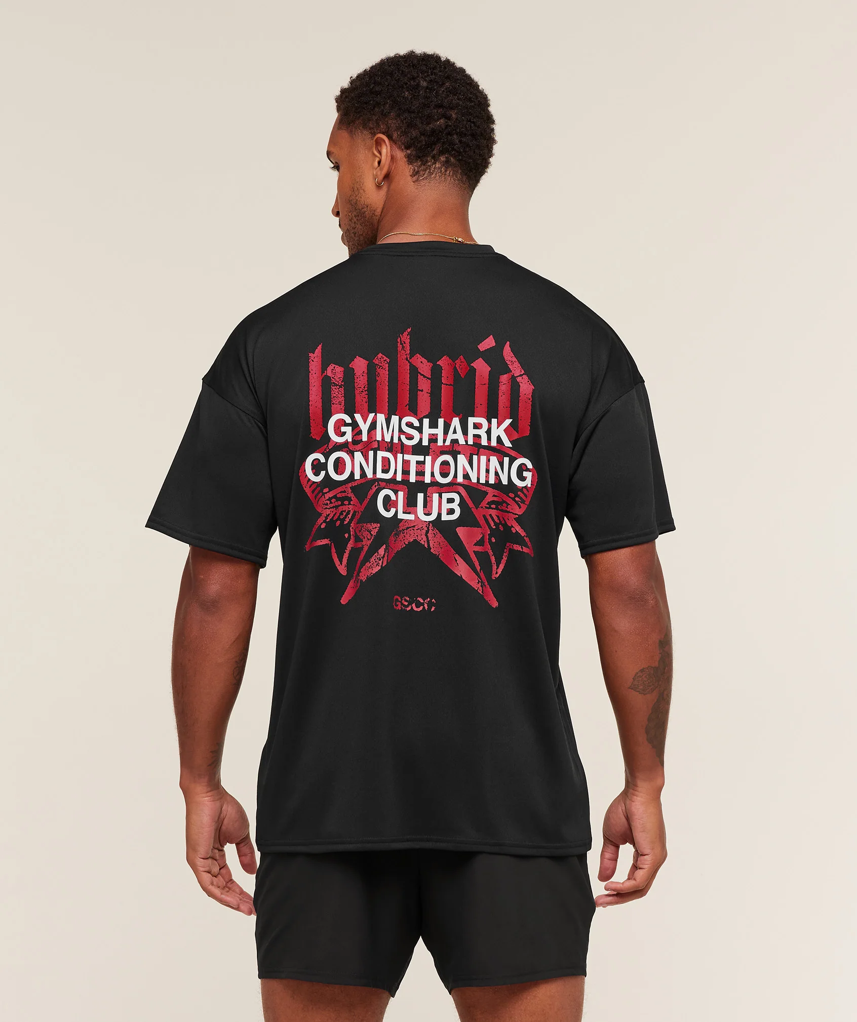 Gymshark Hybrid Graphic T-Shirt - Black