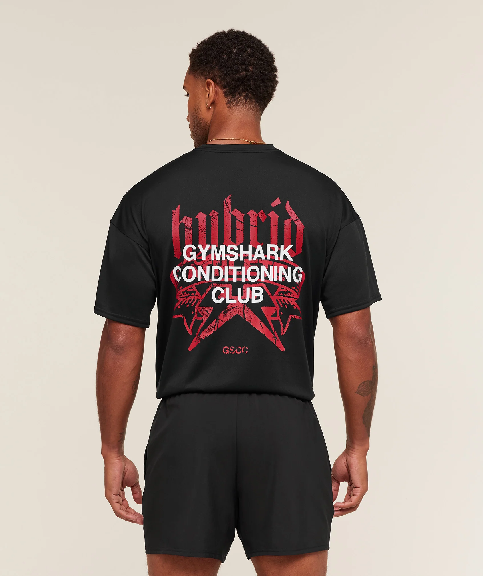 Gymshark Hybrid Graphic T-Shirt - Black - Image 5