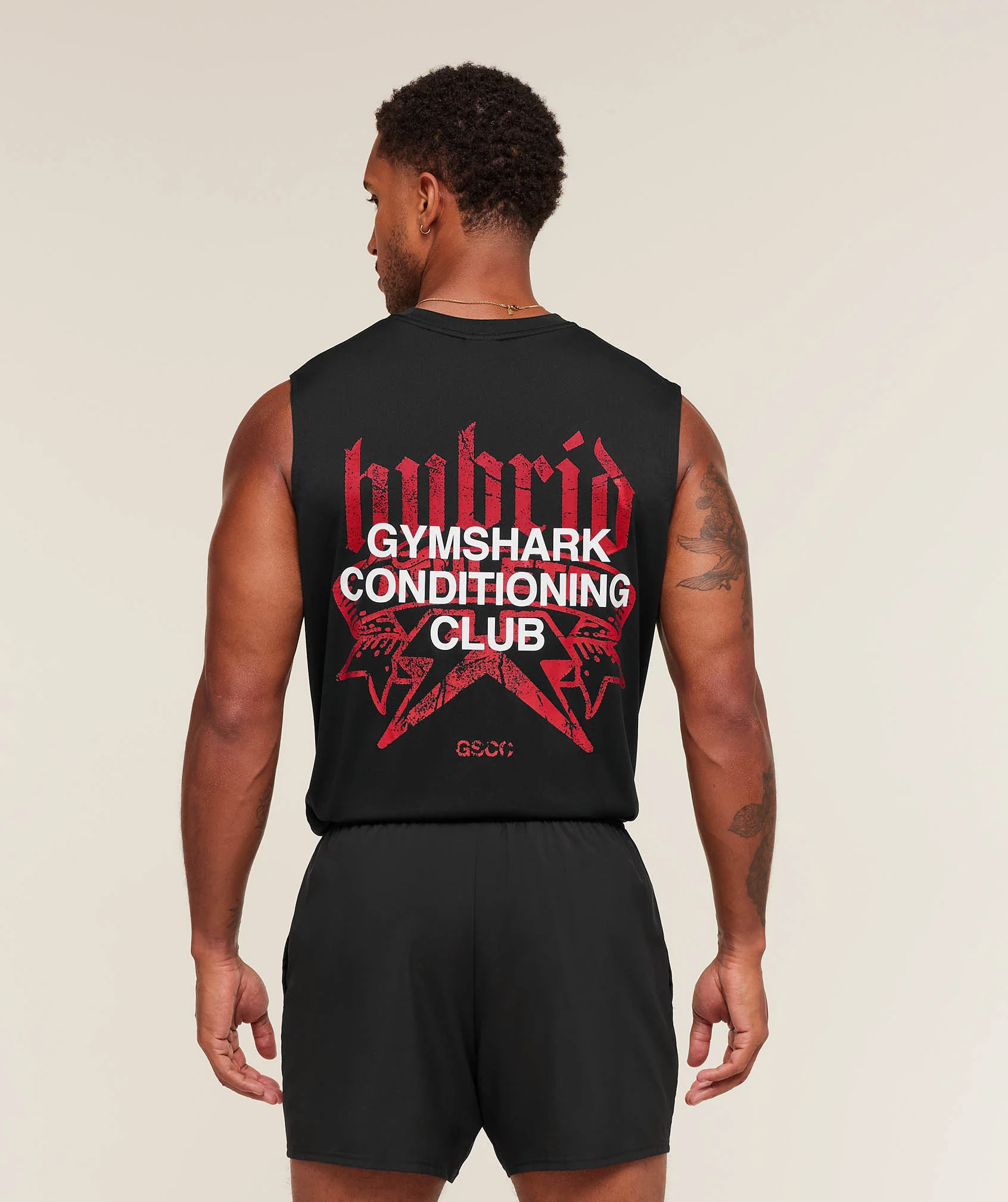 Gymshark Hybrid Graphic Tank - Black - Image 7