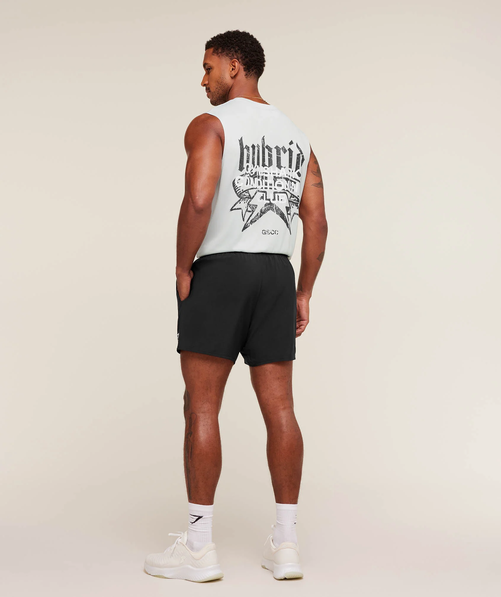 Gymshark Hybrid Graphic Tank - Light Grey - Image 4