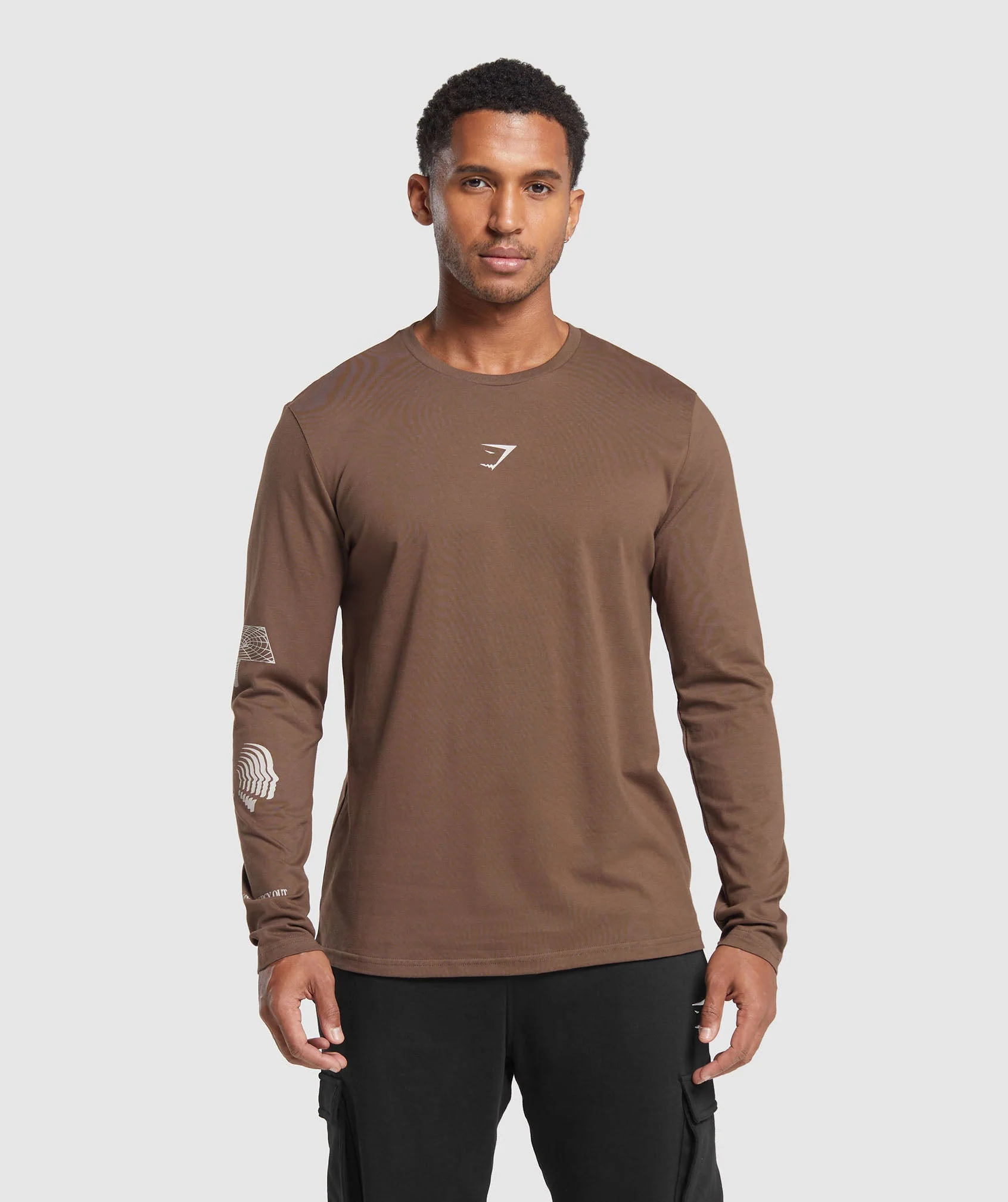 Gymshark Hybrid Wellness Long Sleeve T-Shirt - Penny Brown - Image 2