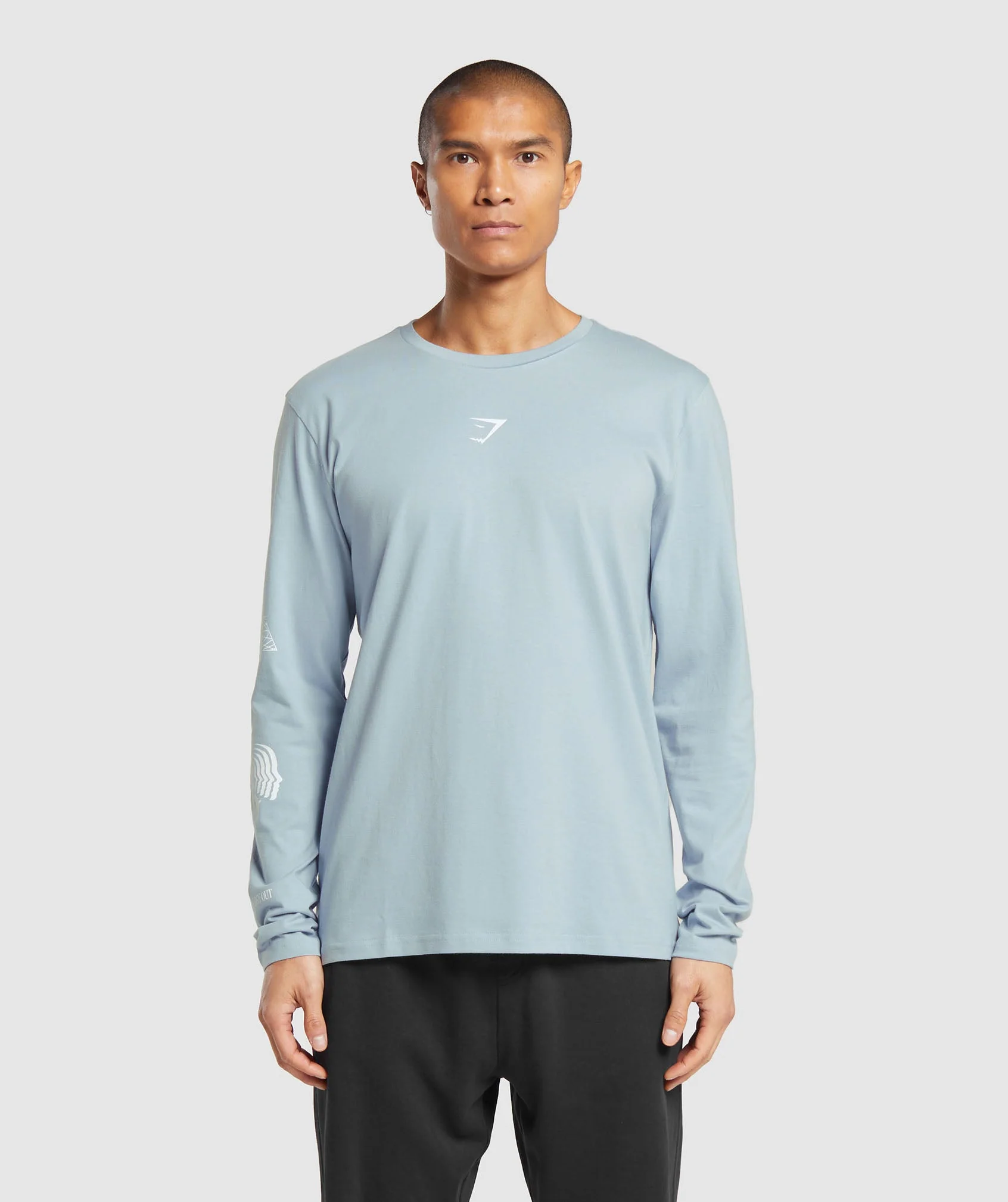 Gymshark Hybrid Wellness Long Sleeve T-Shirt - Salt Blue - Image 2