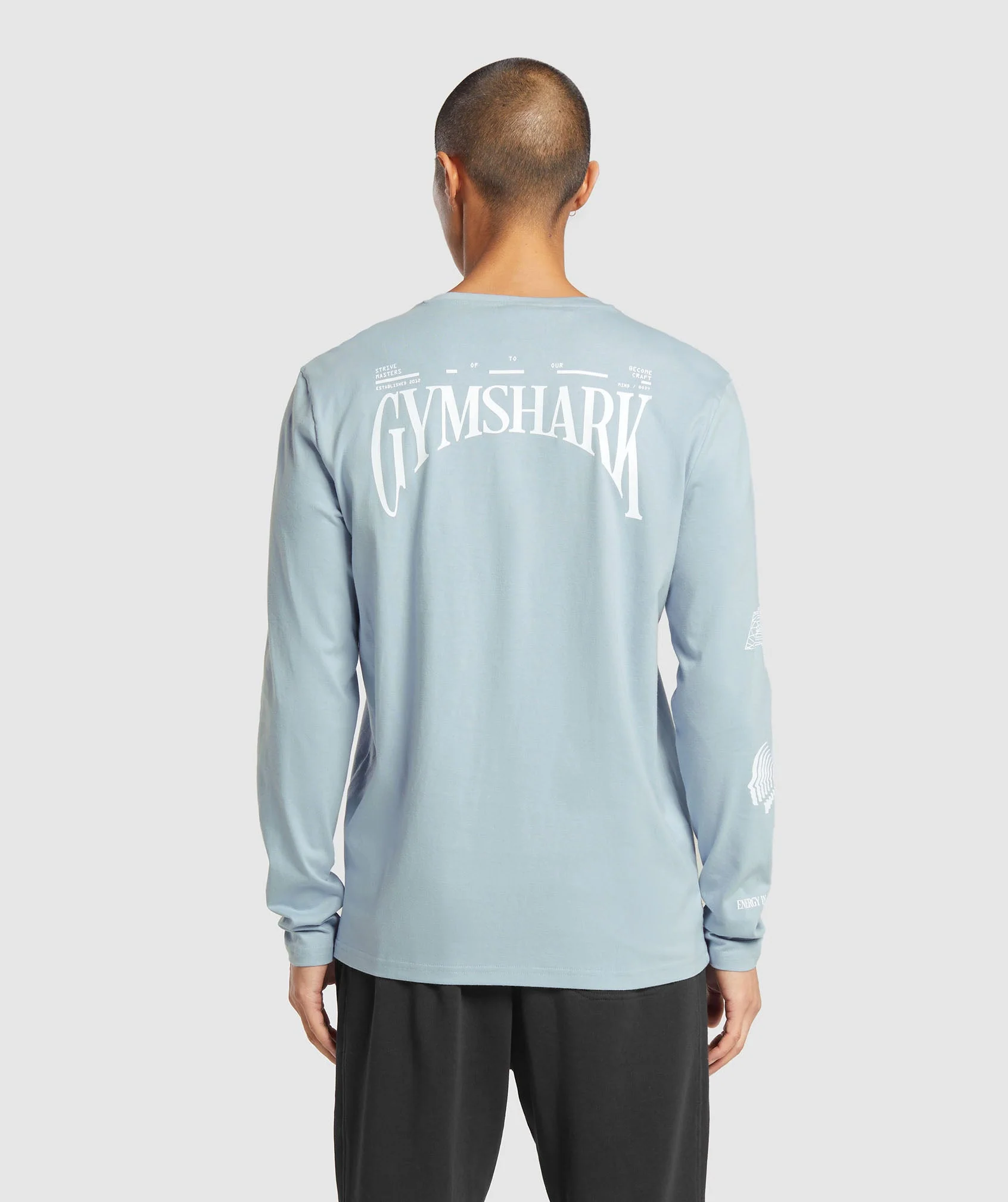 Gymshark Hybrid Wellness Long Sleeve T-Shirt - Salt Blue - Image 3