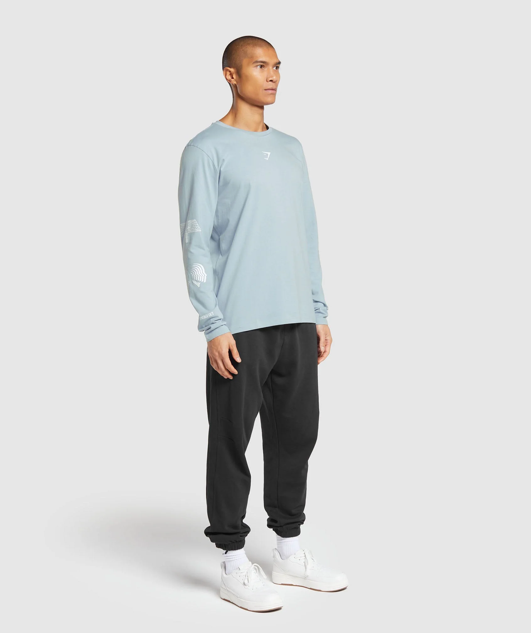 Gymshark Hybrid Wellness Long Sleeve T-Shirt - Salt Blue - Image 4