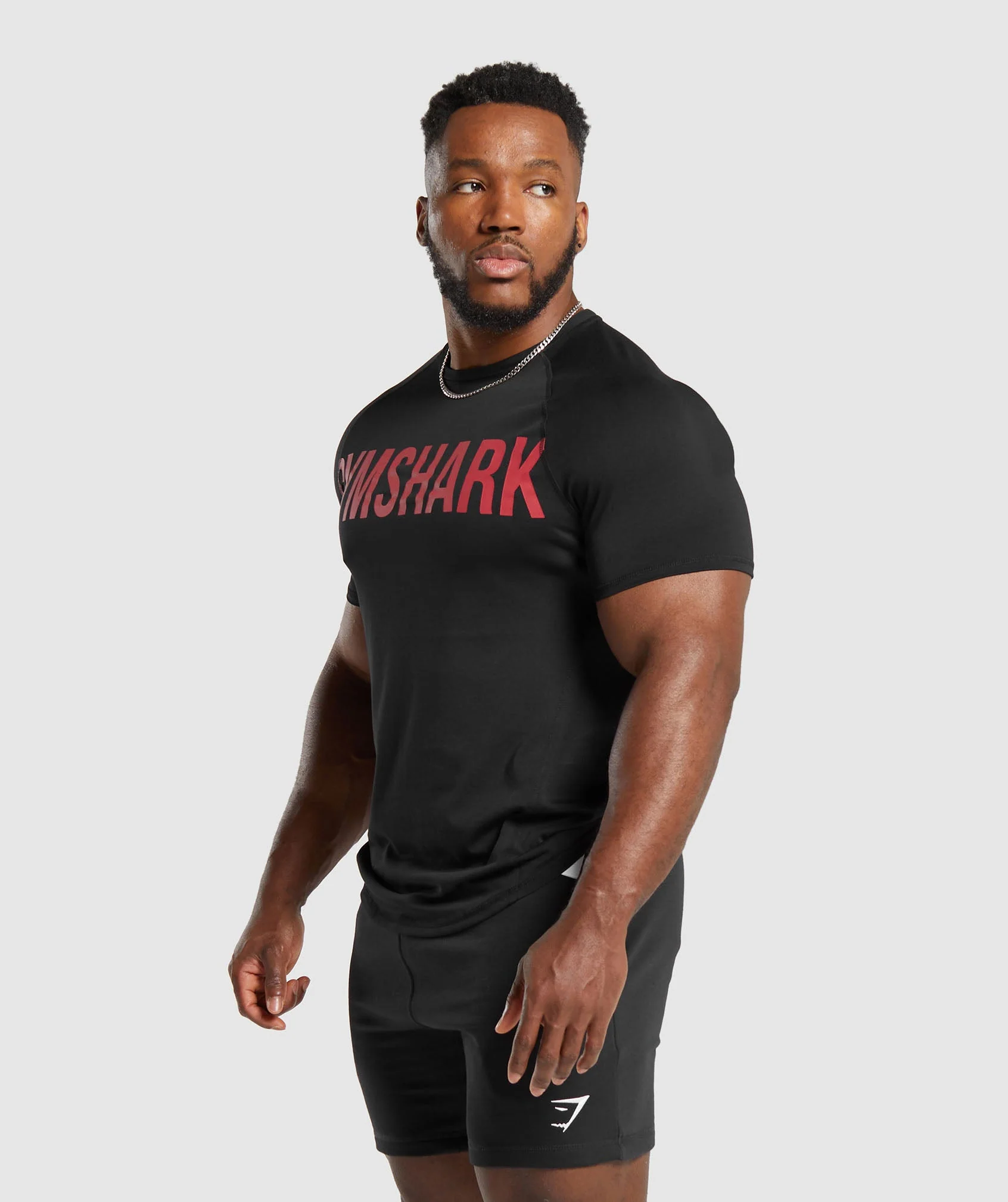 Gymshark Impact T-Shirt - Black/Vivid Red - Image 3