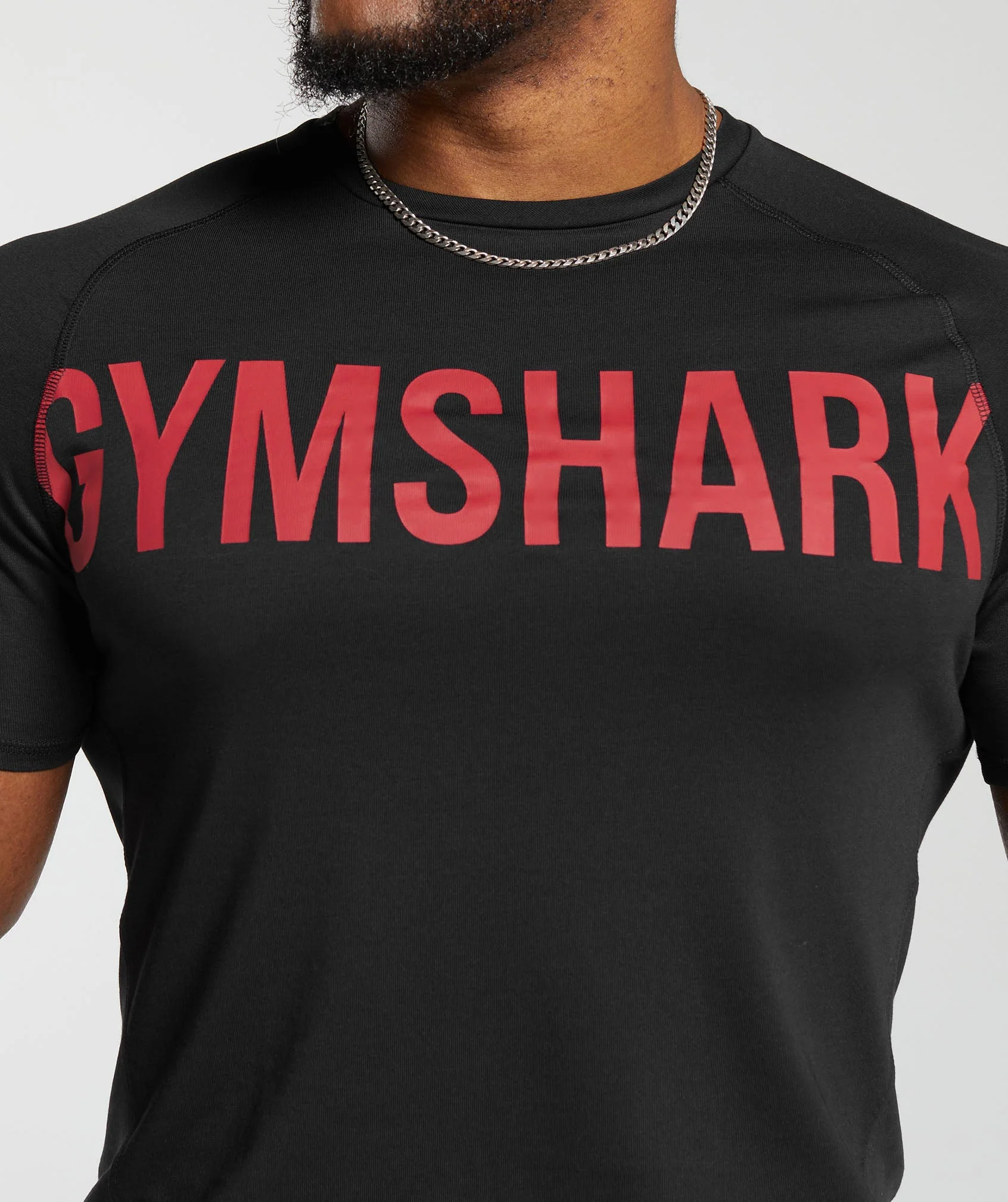 Gymshark Impact T-Shirt - Black/Vivid Red - Image 5