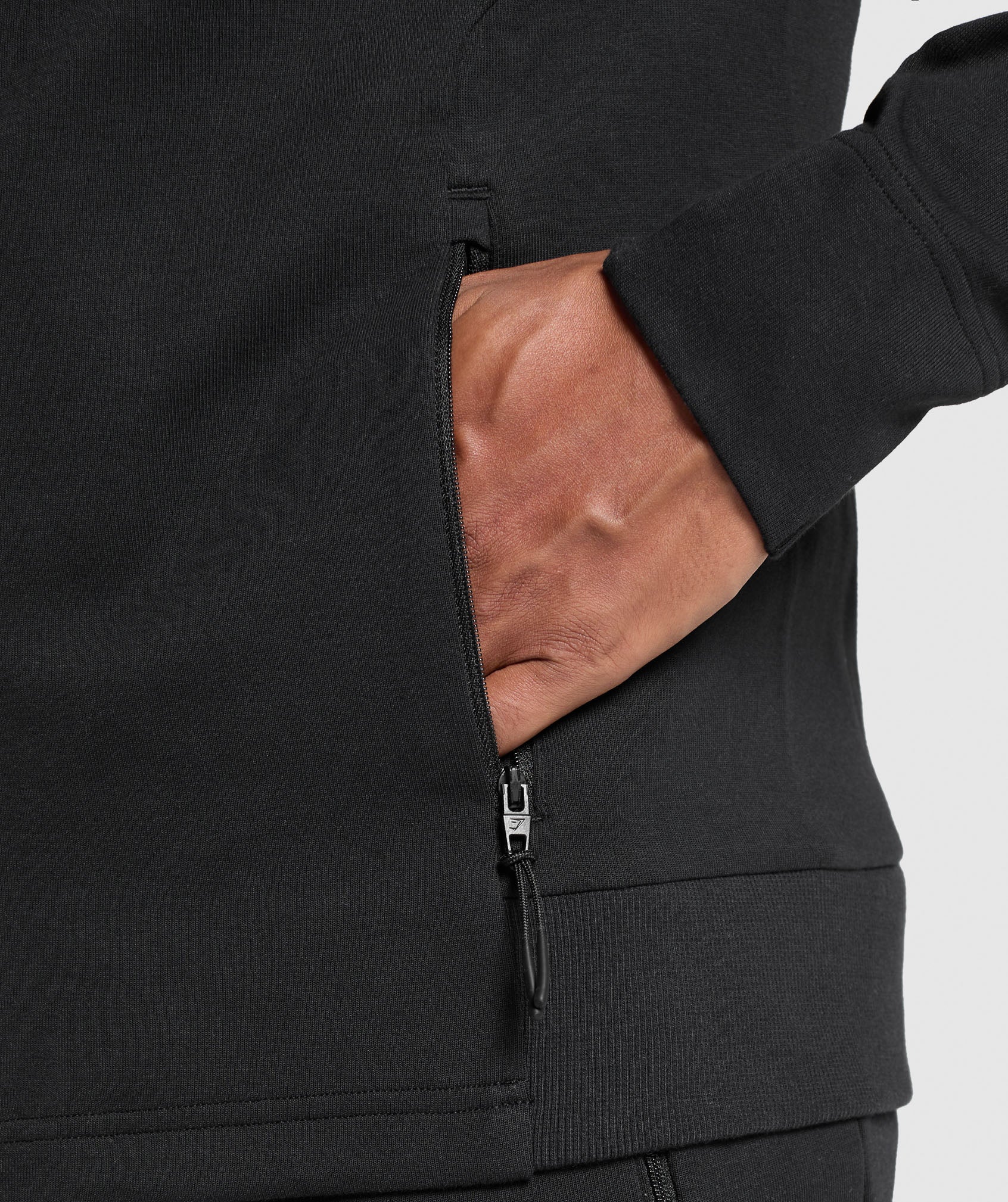 Gymshark Interlock Tech Zip Up Hoodie - Black - Image 5